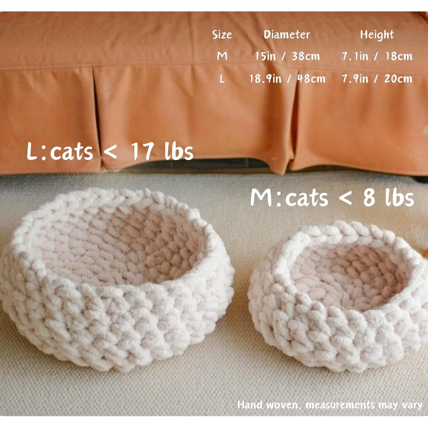 Cama Nido para Gatos Urnat Mediana Amarillo Suave Lavable