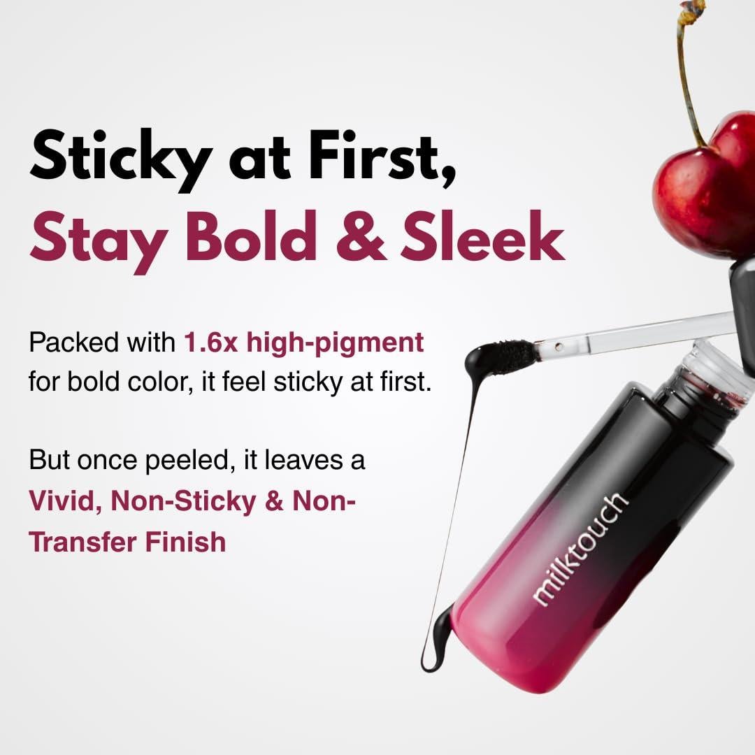 Tatuaje de Labios Negro Peel Off MILKTOUCH 4.5g - Cereza Negra