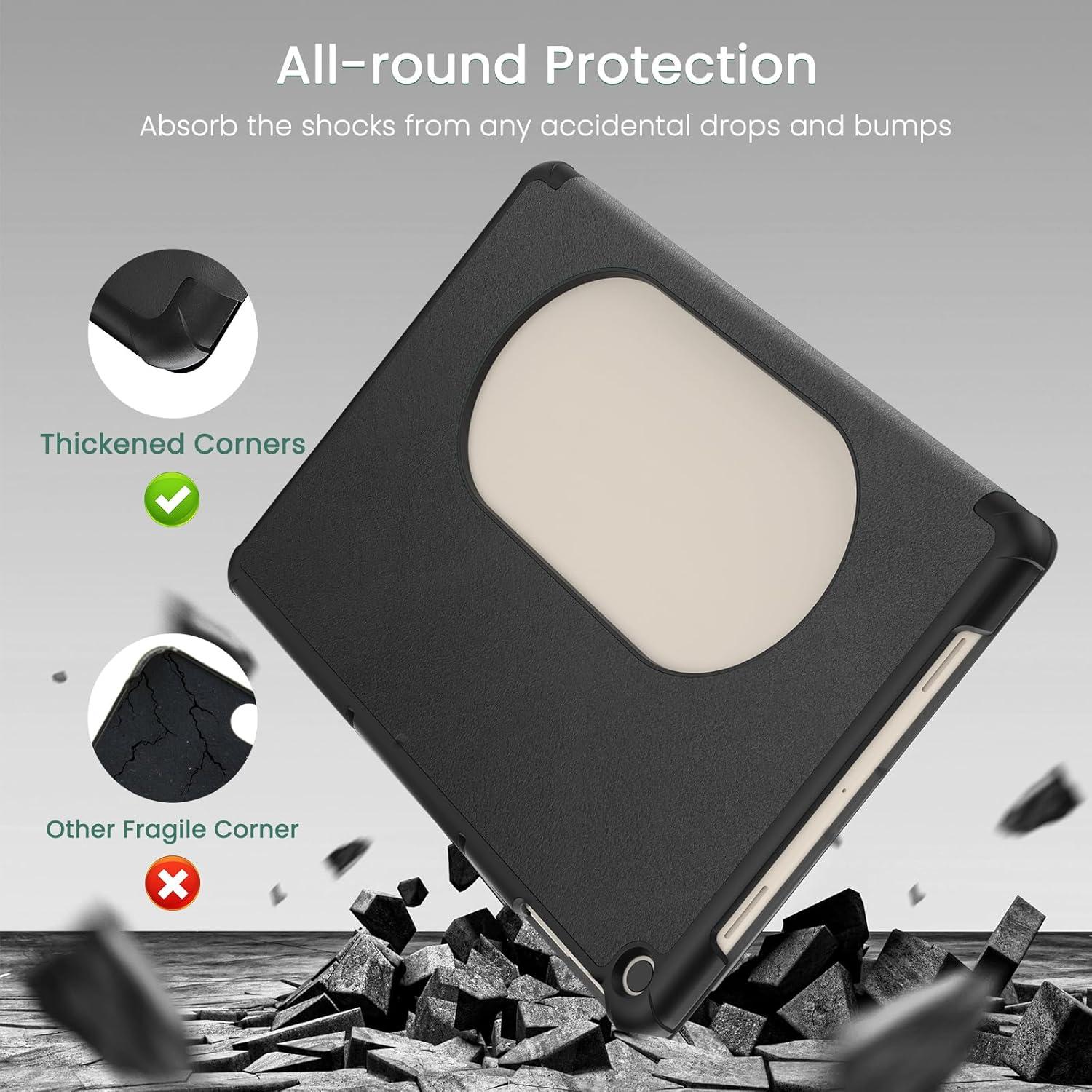 Funda MoKo para Google Pixel Tablet 2023, Soporte Trifold, Negro