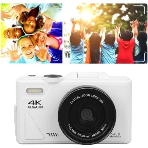 Cámara Digital Zunate 64MP 4K UHD Vlogging Zoom 18X Blanco