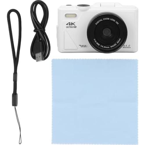 Cámara Digital Zunate 64MP 4K UHD Vlogging Zoom 18X Blanco