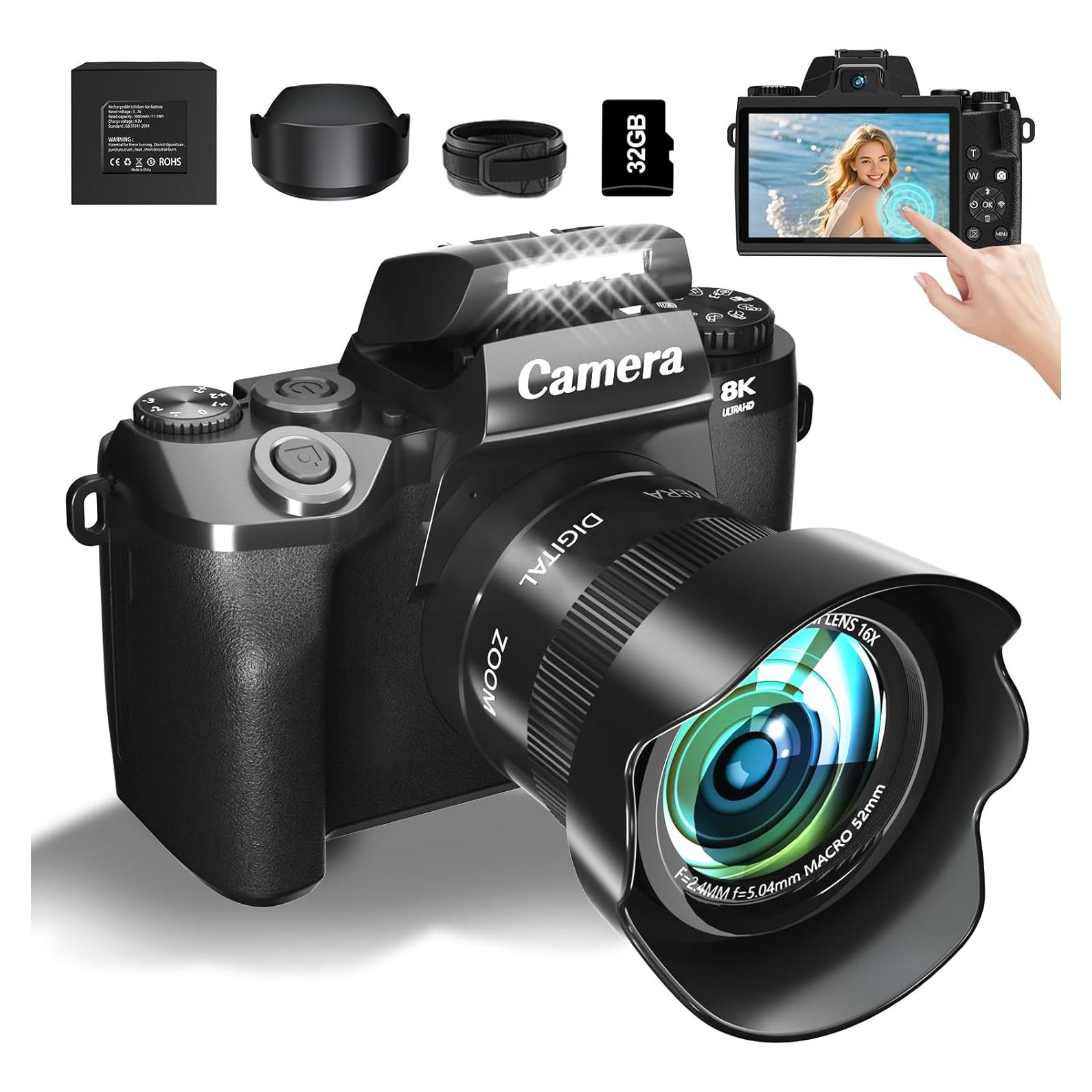 Cámara Digital 8K Gavonde W05 64MP Doble Lente WiFi