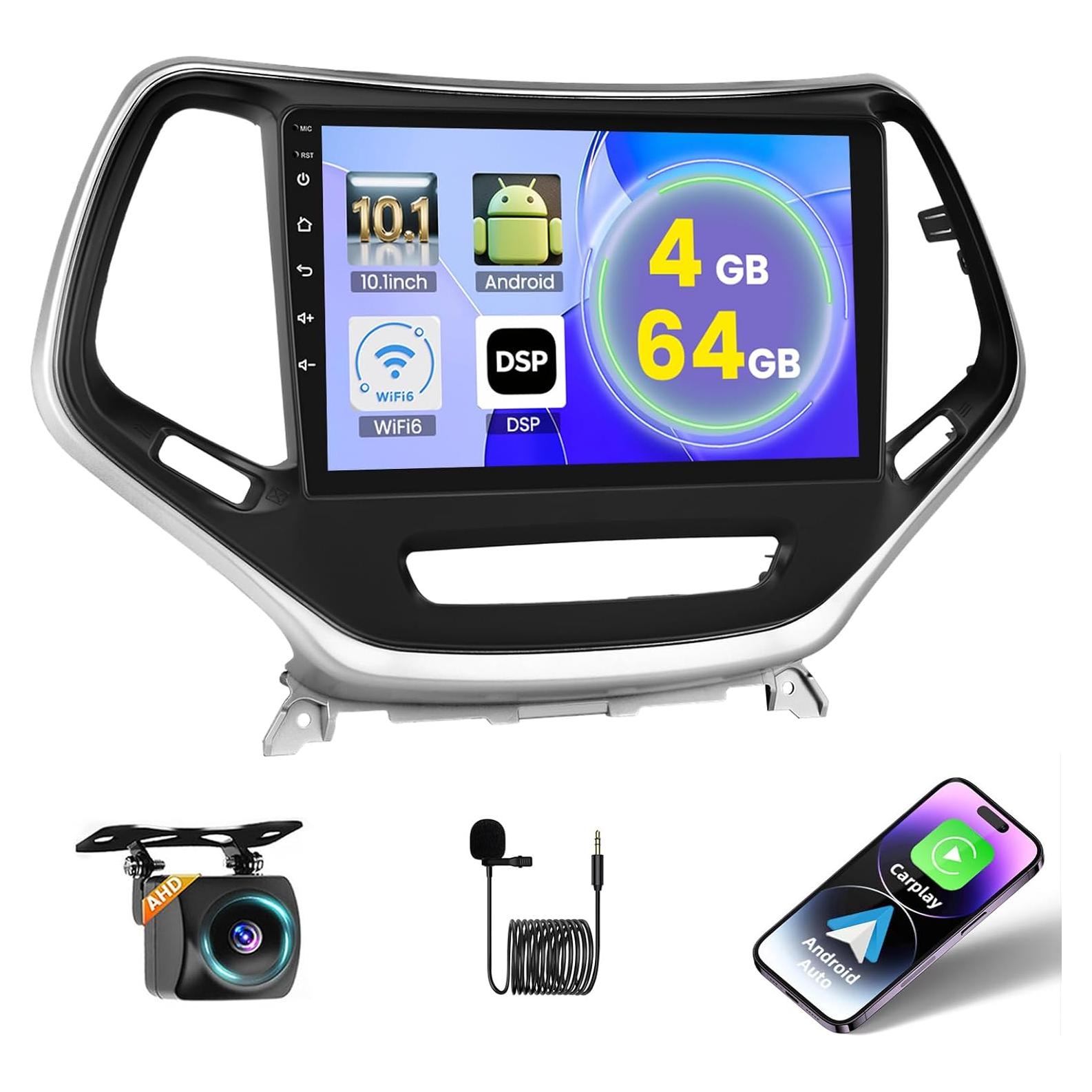 Estéreo Android Hikity 4+64GB Jeep Cherokee 2013-2018