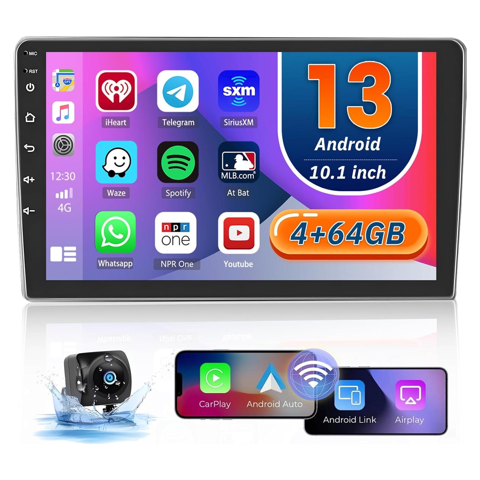 Estéreo Doble Din Hikity 4GB 64GB Android 10.1" Carplay GPS
