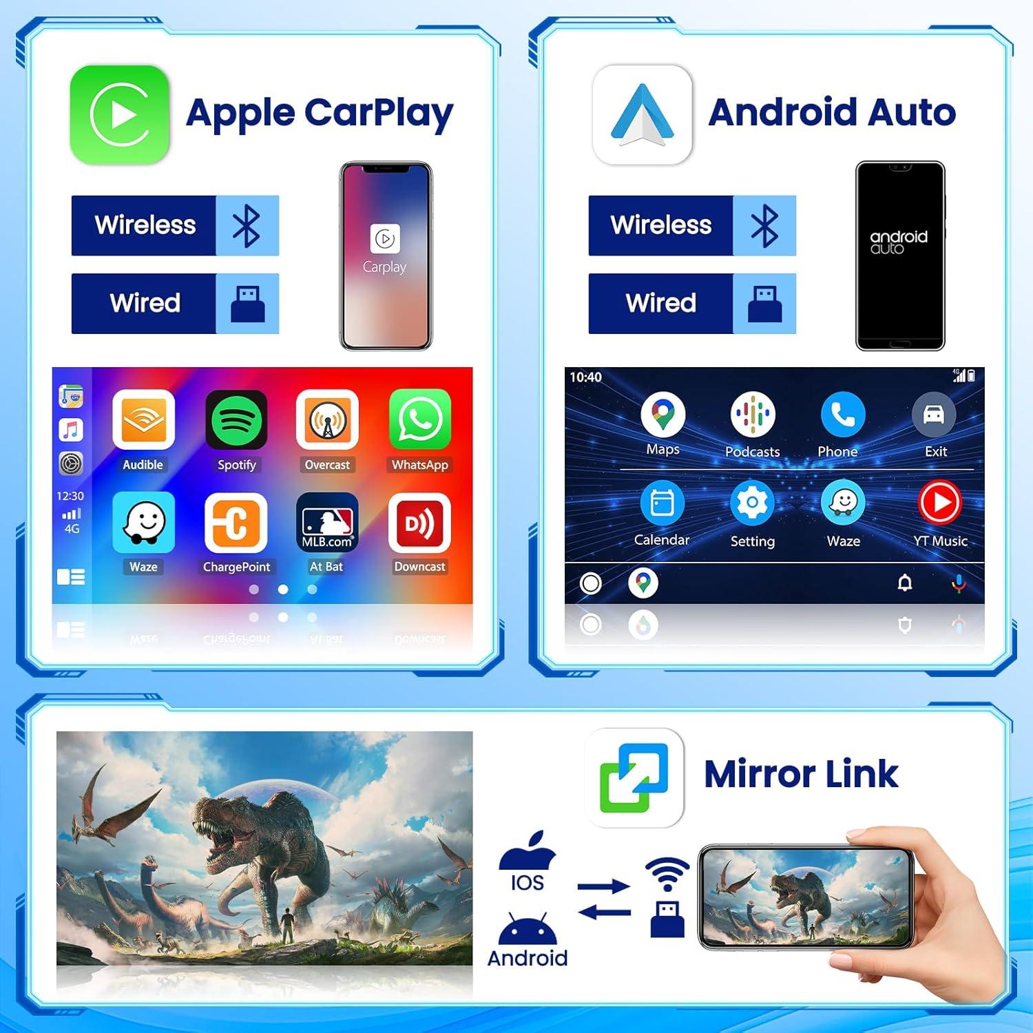 Estéreo Doble Din Hikity 4GB 64GB Android 10.1" Carplay GPS