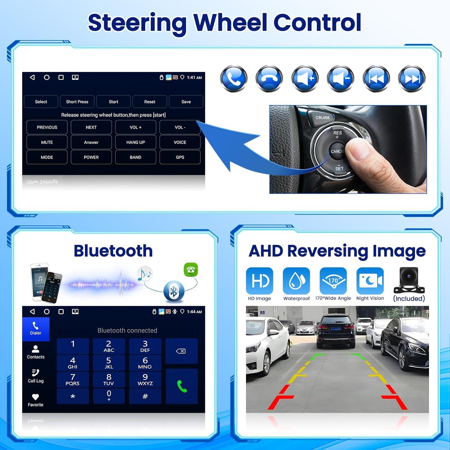 Estéreo Doble Din Hikity 4GB 64GB Android 10.1" Carplay GPS