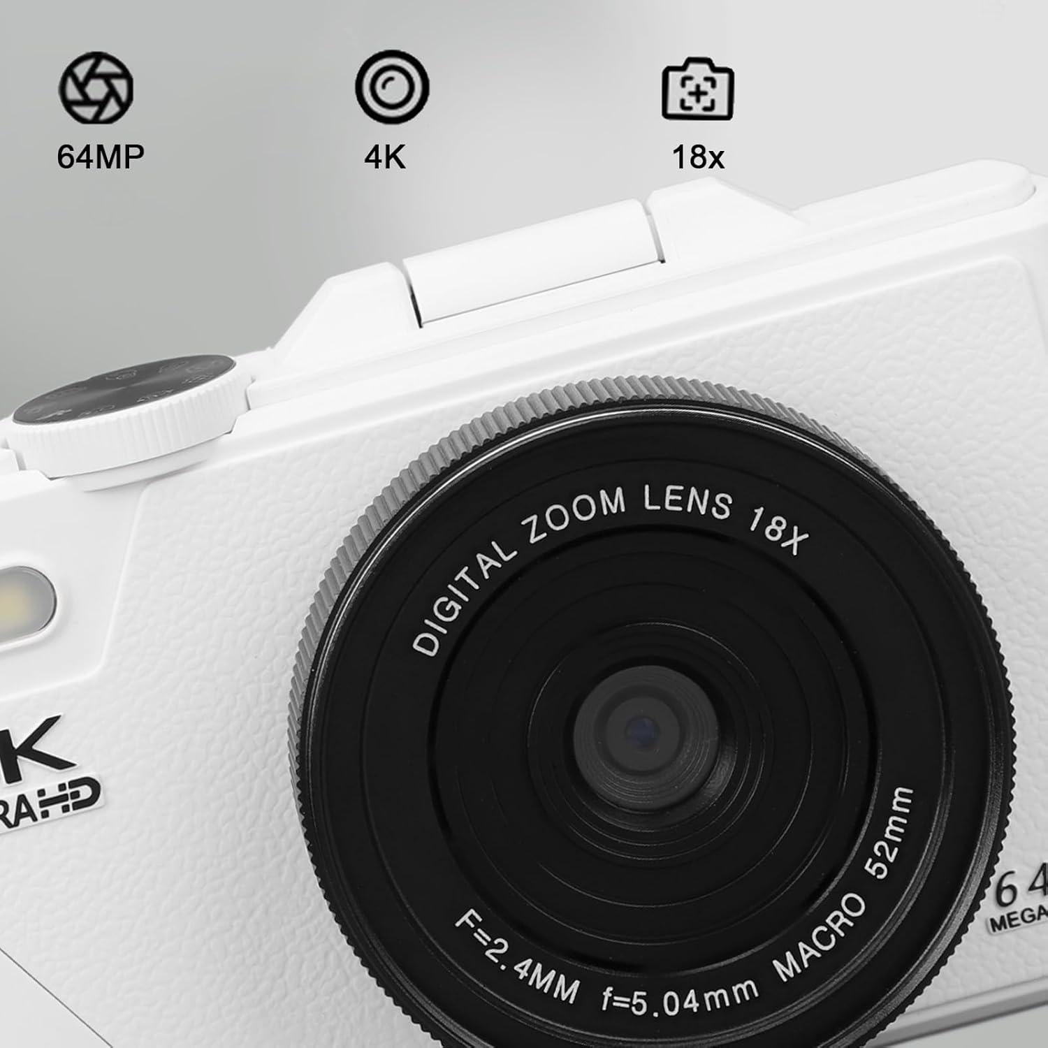 Cámara Digital 64MP CCYLEZ 4K Zoom 18X Pantalla Plegable