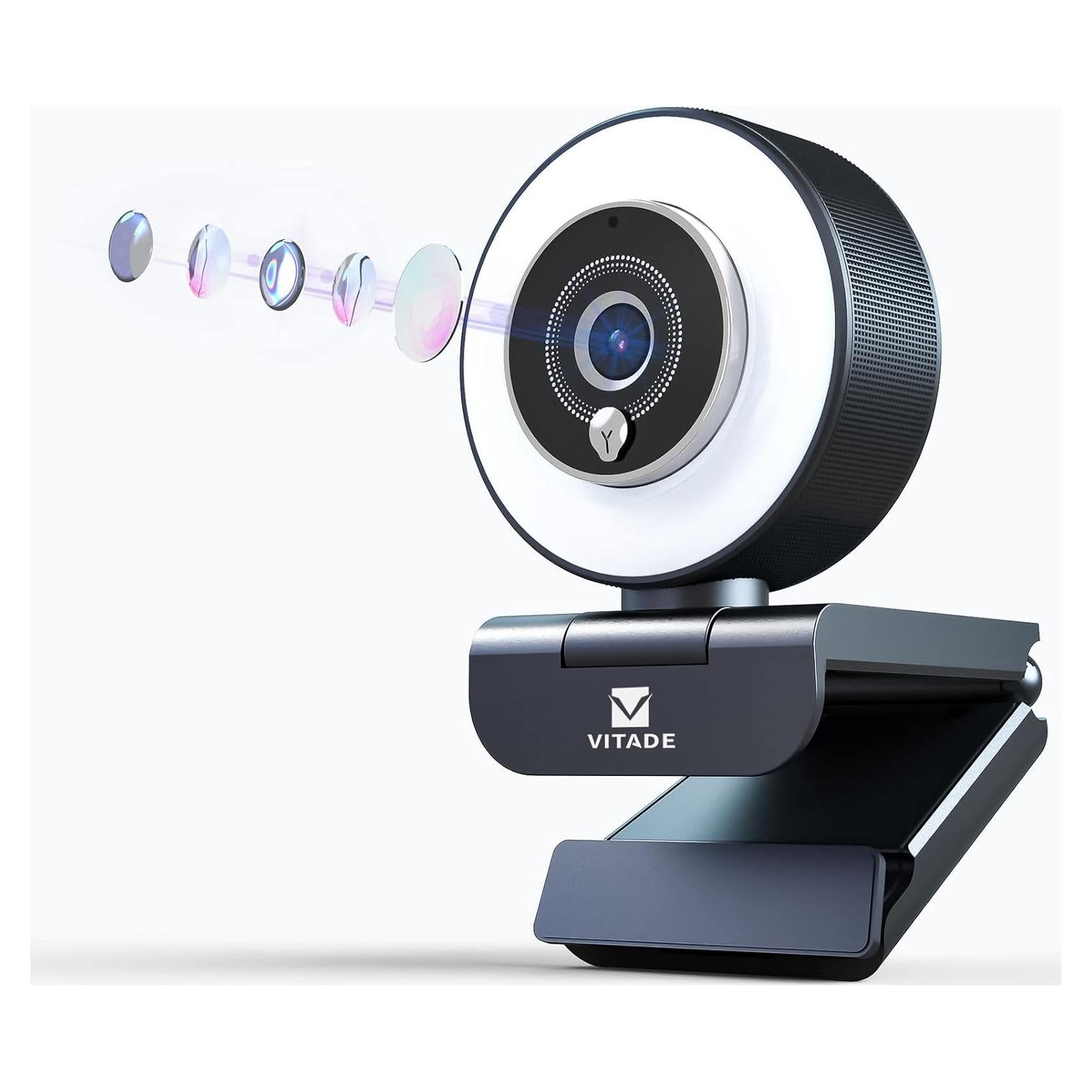 Cámara Web Full HD 1080P Vitade 960Pro con Luz Anular