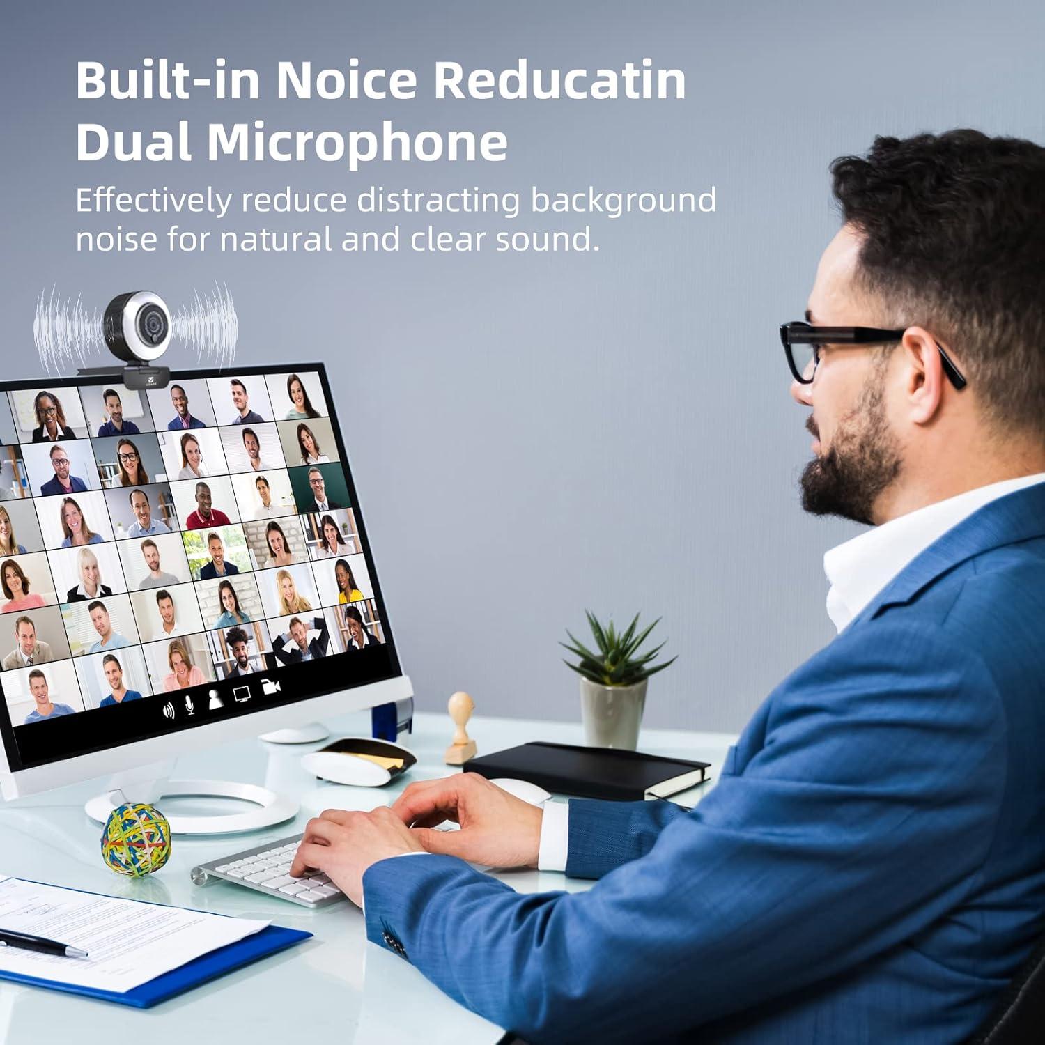 Cámara Web Full HD 1080P Vitade 960Pro con Luz Anular