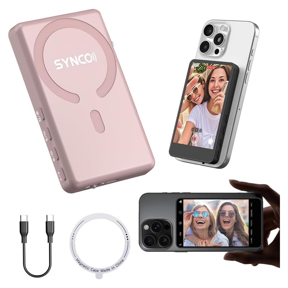 Monitor Inalámbrico SYNCO Xview M4 para Cámara de Teléfono Rosa