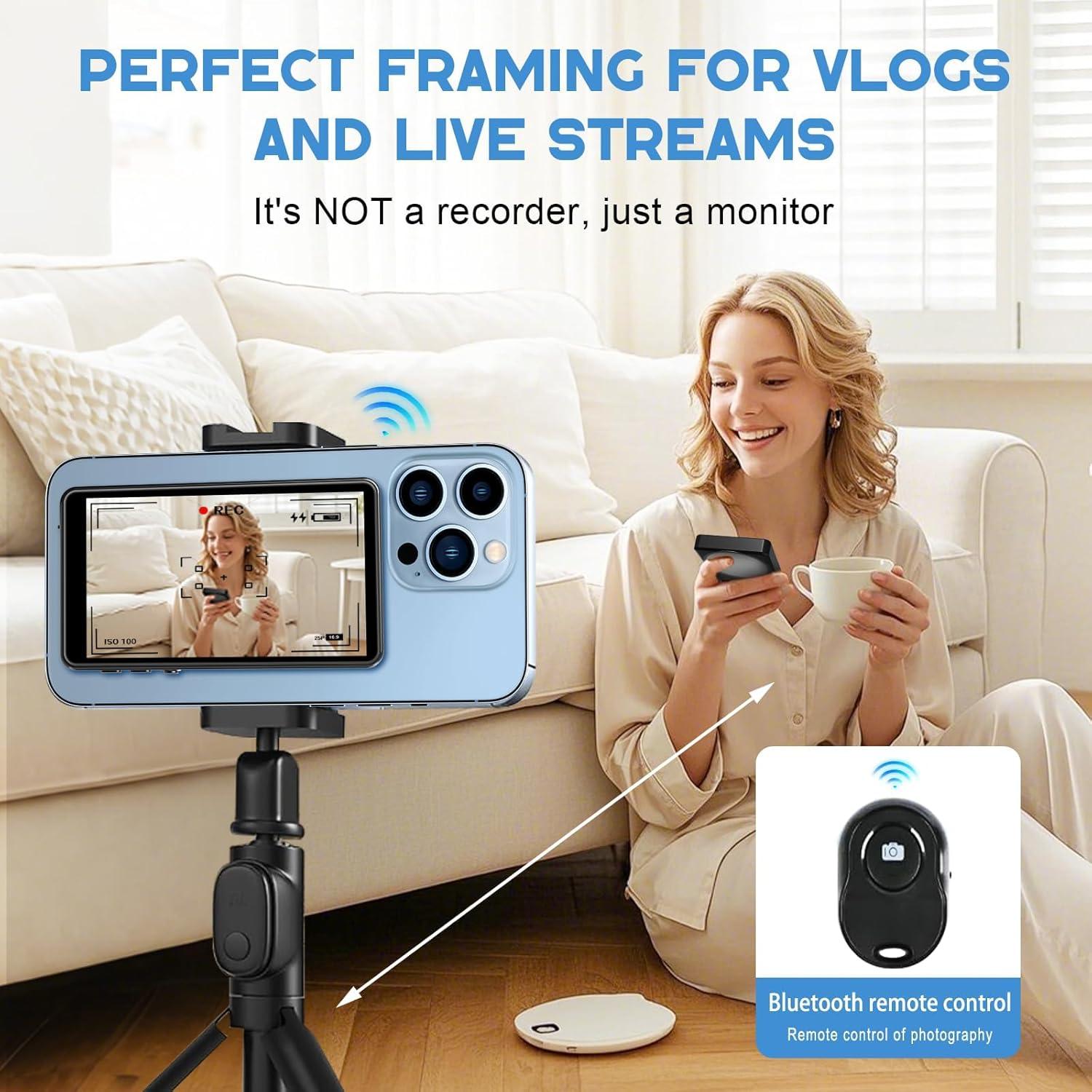 Monitor Selfie Yattberak para iPhone y Android, 1800mAh