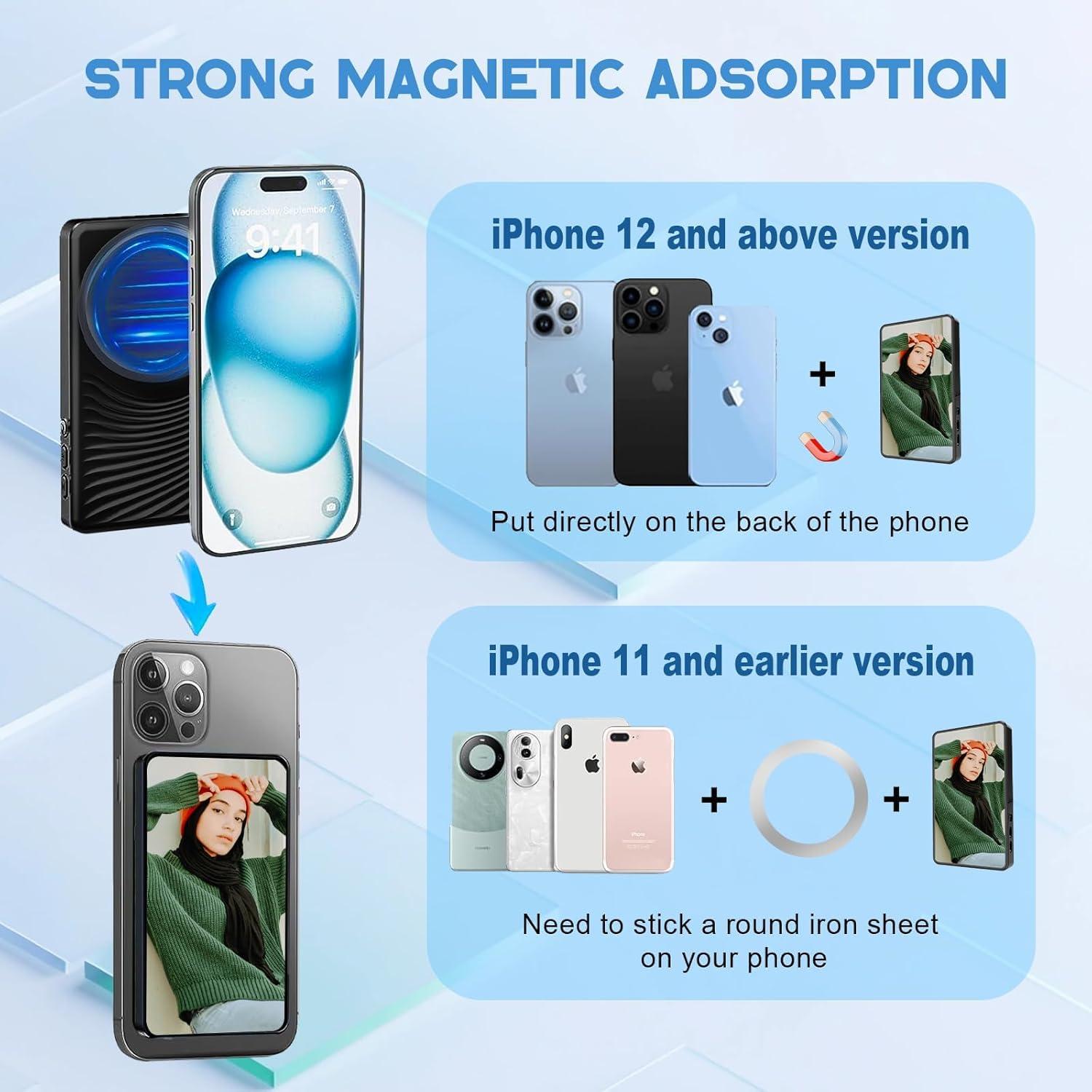 Monitor Selfie Yattberak para iPhone y Android, 1800mAh