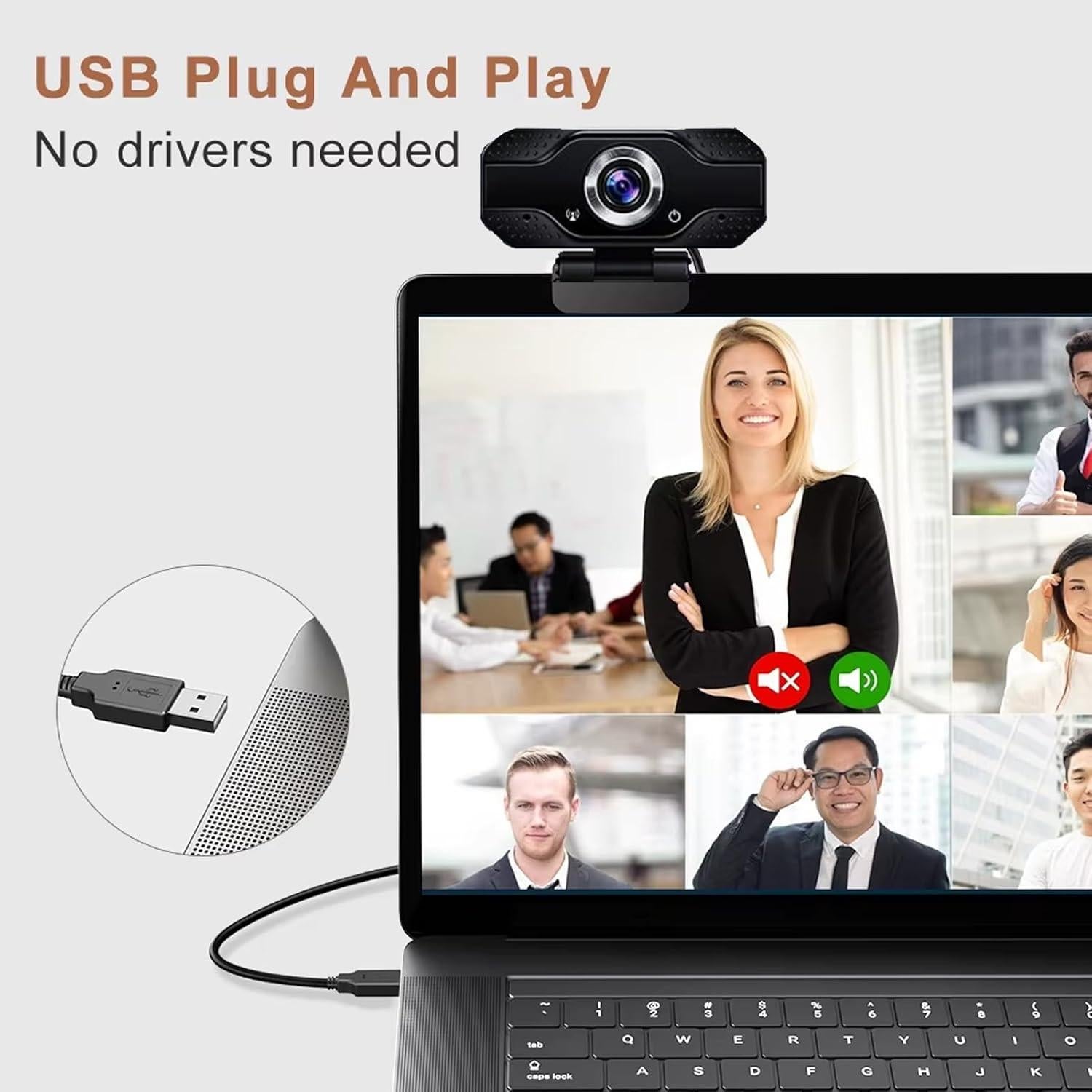 Cámara Web HD 1080p YOUPECK con Micrófono y Lente Gran Angular