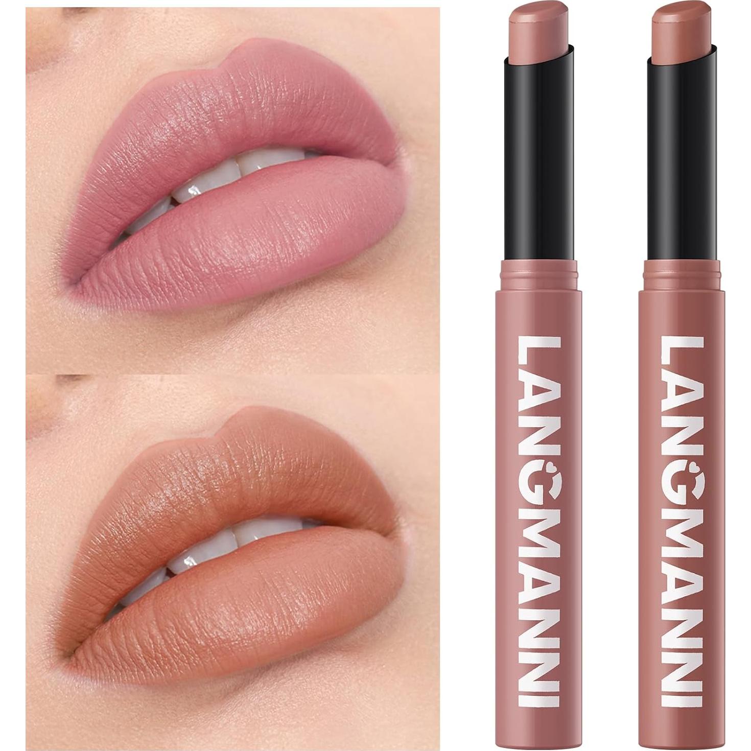 Labial Mate Jolilab 2 Piezas Color Nude Suave Oscuro Larga Duración
