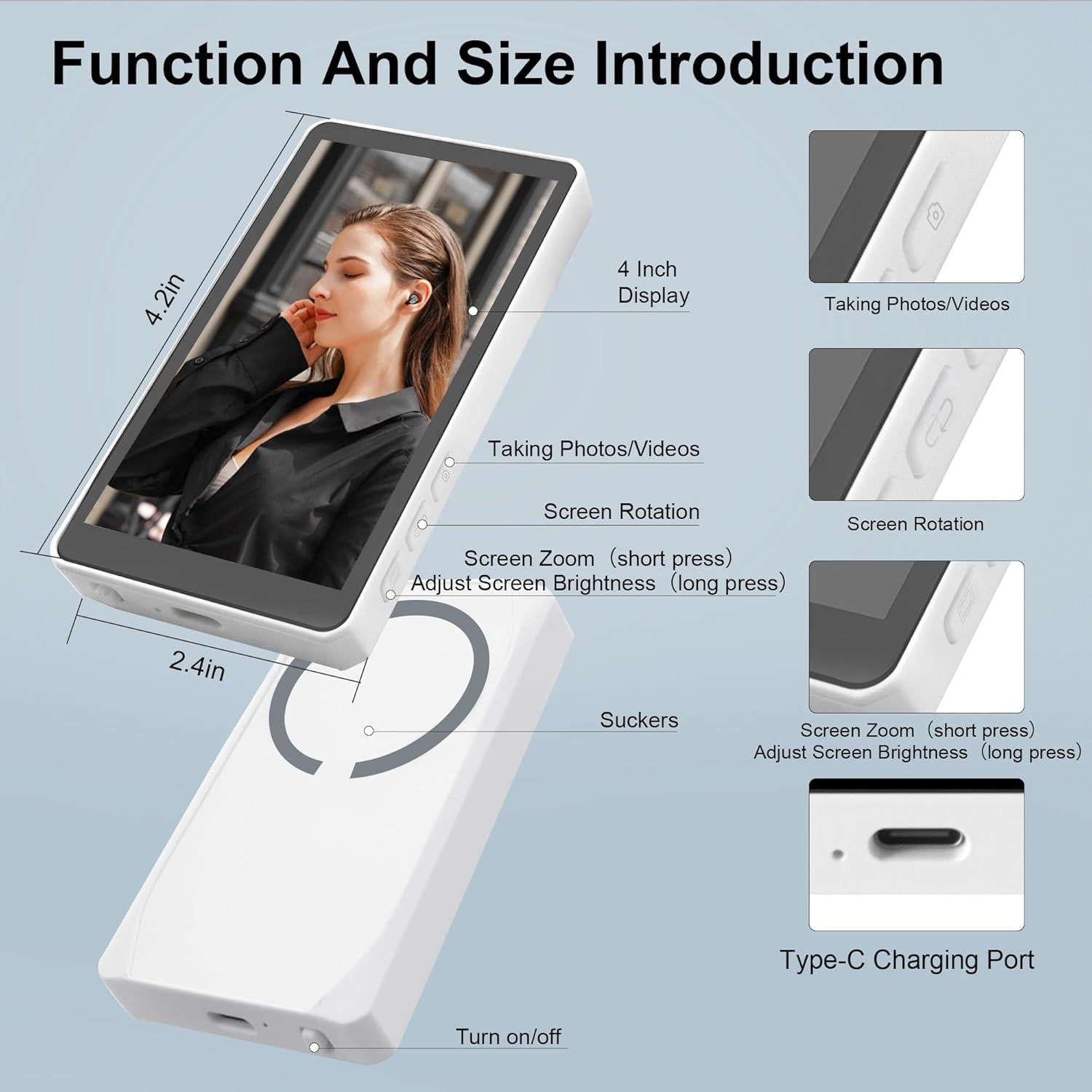 Monitor Selfie Inalámbrico Ossomo T181 4K para Vlogs y TikTok