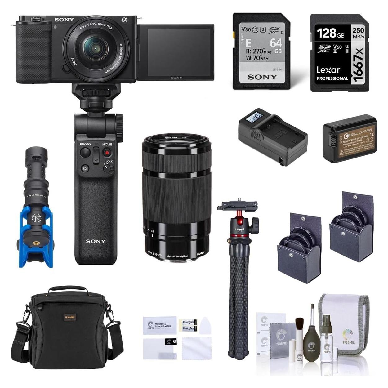 Cámara Sin Espejo Sony ZV-E10 con Lente 16-50mm y Accesorios