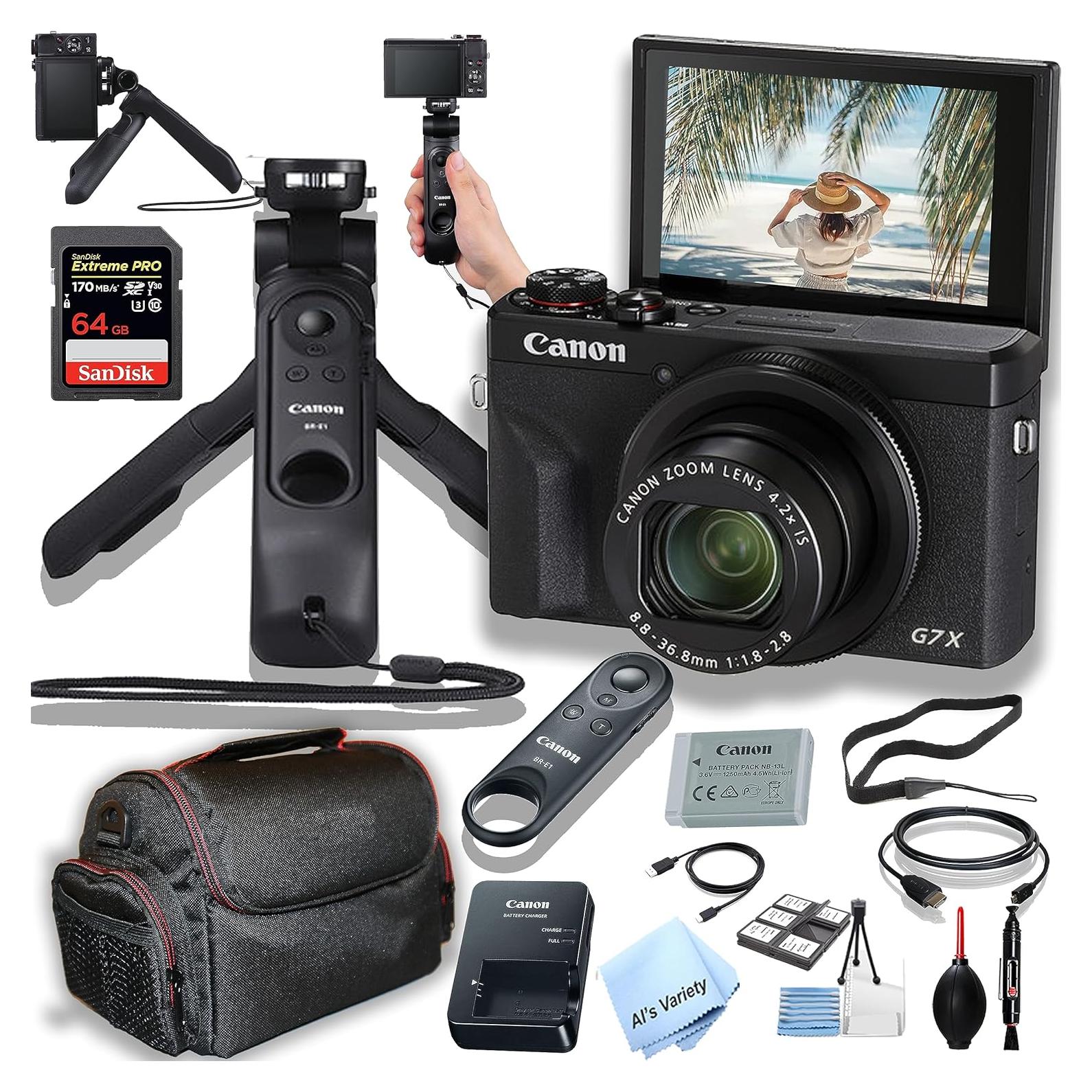 Cámara Digital Canon PowerShot G7 X Mark III + 64GB + Grip