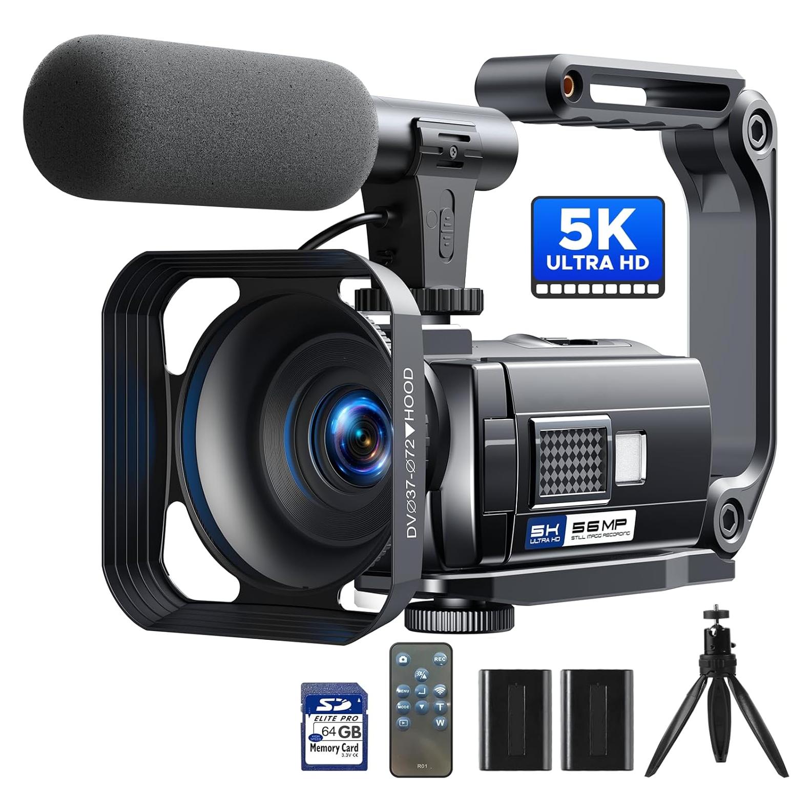 Cámara de Video Camcorder 5K 56MP CAMWORLD con WiFi y Micrófono