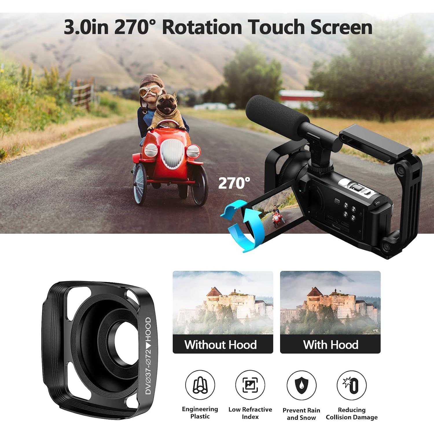 Cámara de Video Camcorder 5K 56MP CAMWORLD con WiFi y Micrófono