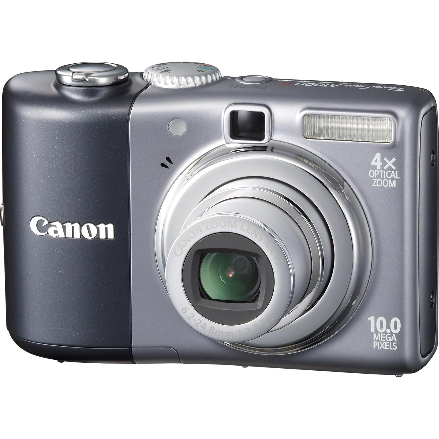 Canon Powershot A1000IS 10MP Digital Camera with 4X Optical Image Stabilized Zoom (Grey) (Renewed)