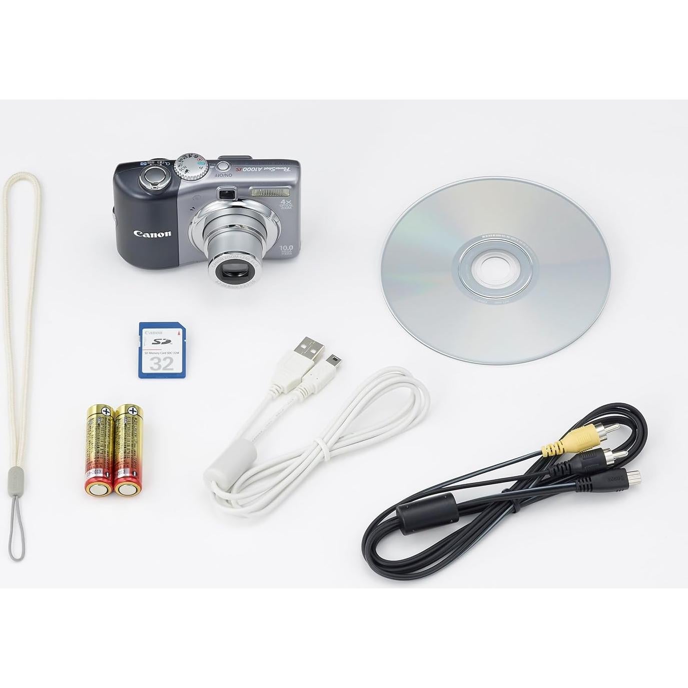 Canon Powershot A1000IS 10MP Digital Camera with 4X Optical Image Stabilized Zoom (Grey) (Renewed)