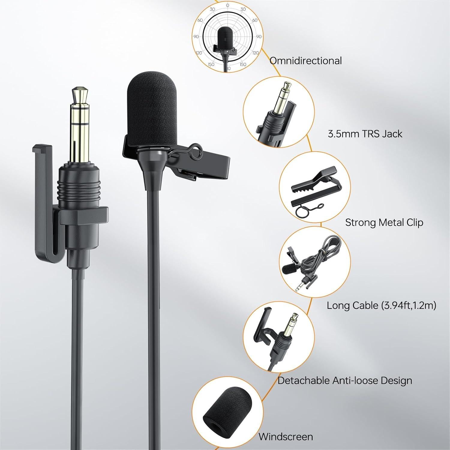 Micrófono Lavalier Comica CVM-SM-O1 Omnidireccional 119 cm