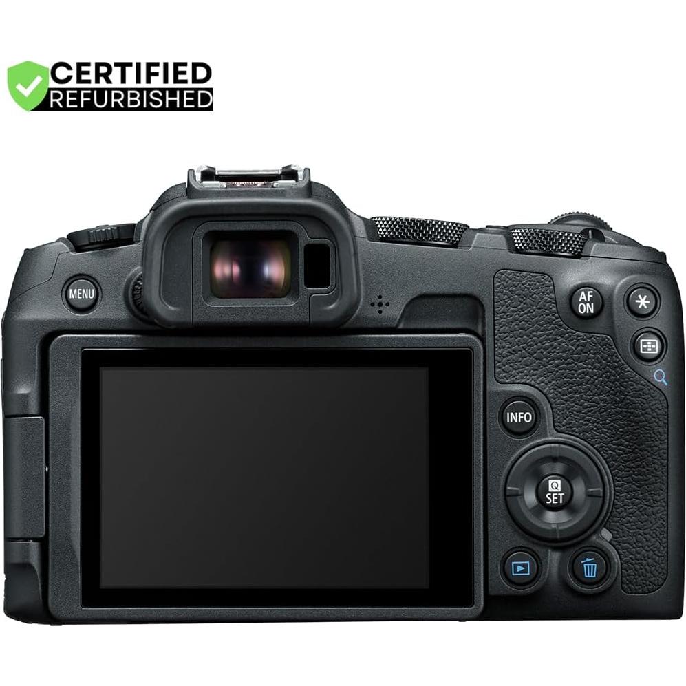 Canon EOS R8 Full Frame Mirrorless Interchangeable Lens Camera (Renewed) | Official Canon USA Partner Model | Body 5803C002 Bundle with Deco Gear Bag + Microphone + Tripod +Software & Accessories Kit