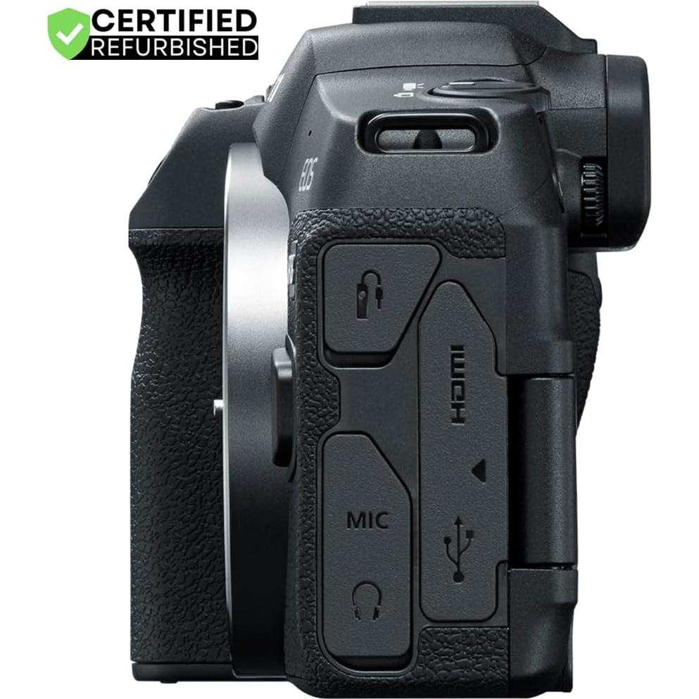 Canon EOS R8 Full Frame Mirrorless Interchangeable Lens Camera (Renewed) | Official Canon USA Partner Model | Body 5803C002 Bundle with Deco Gear Bag + Microphone + Tripod +Software & Accessories Kit