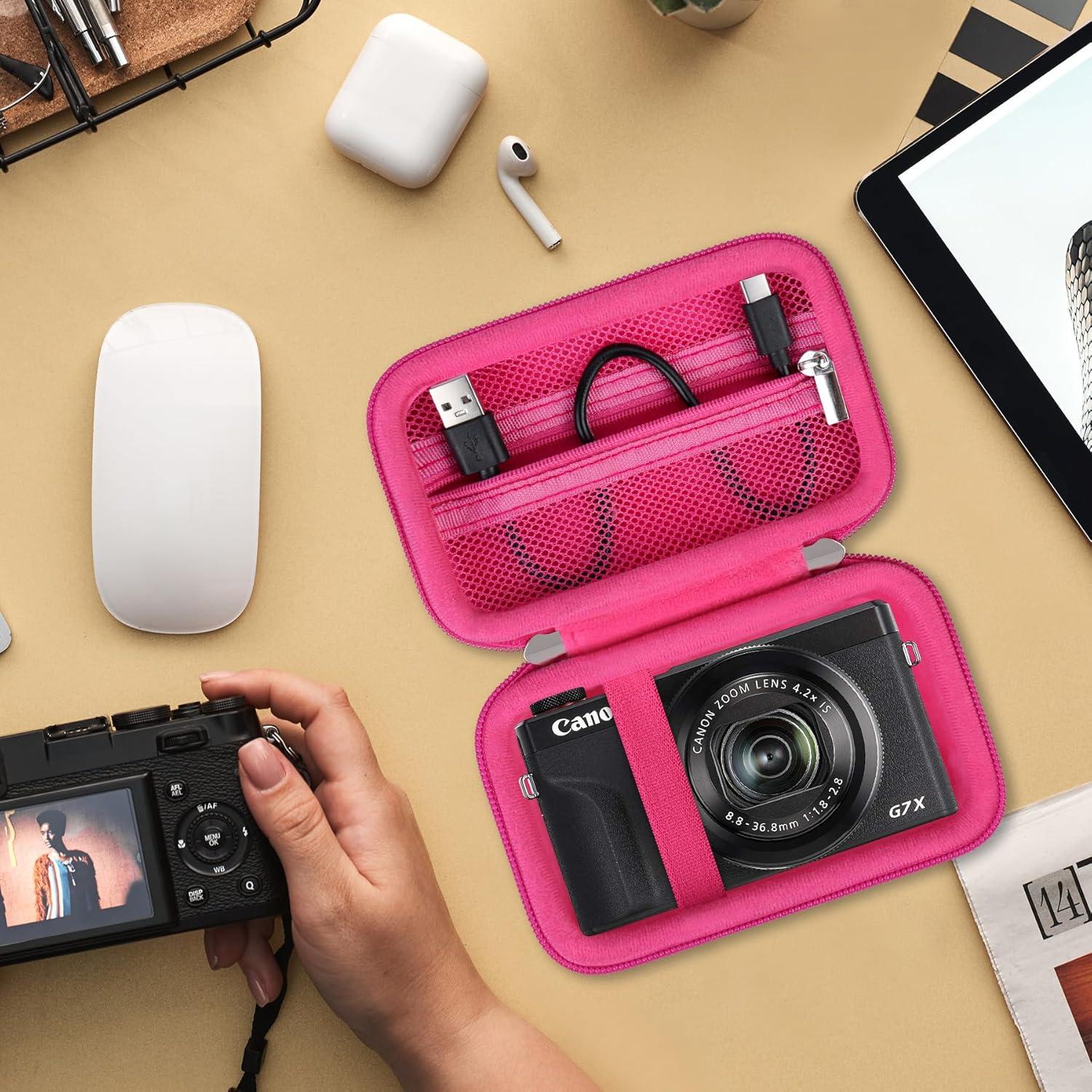 Funda para cámara Canon PowerShot G7 X Mark III II - Rojo Rosa