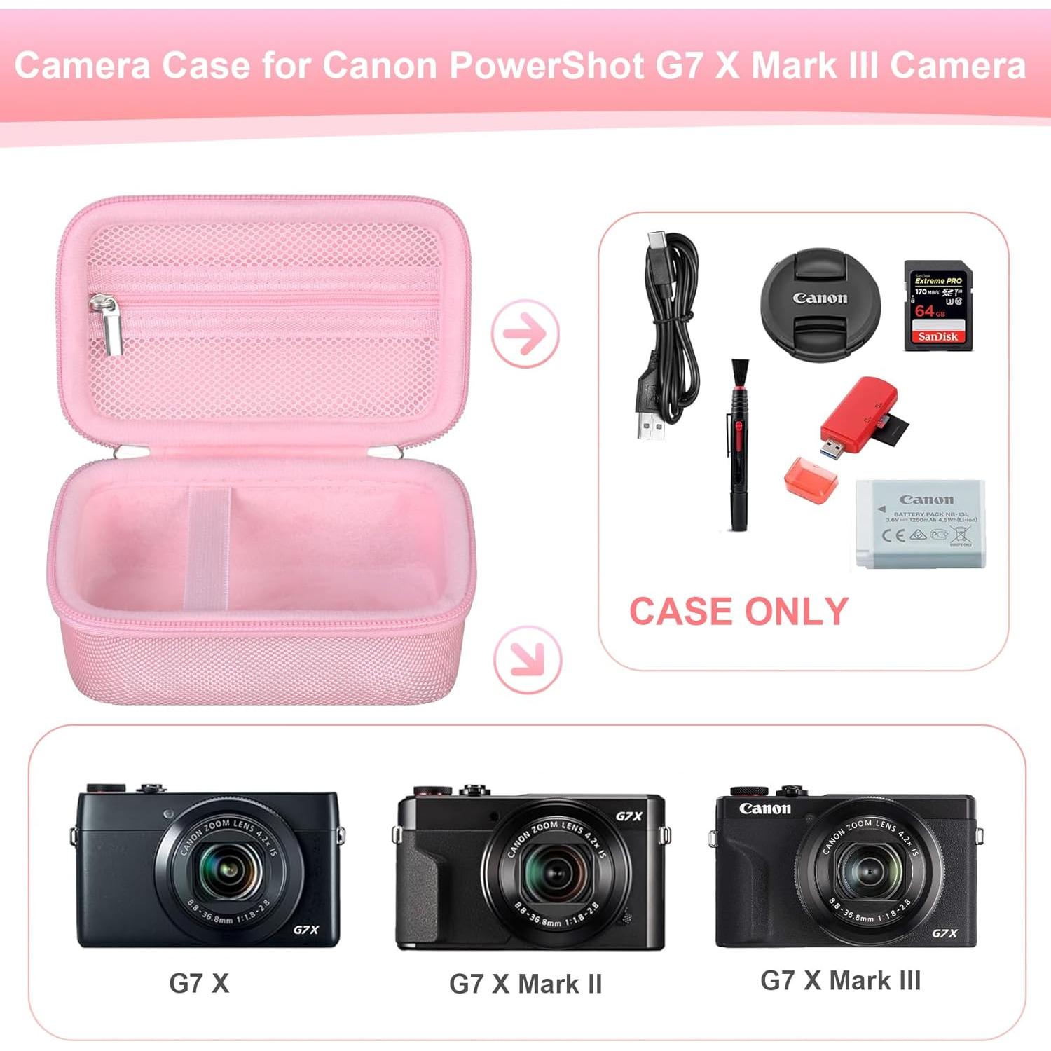 Funda dura RAIALL para Canon PowerShot G7X Mark II/III - Rosa