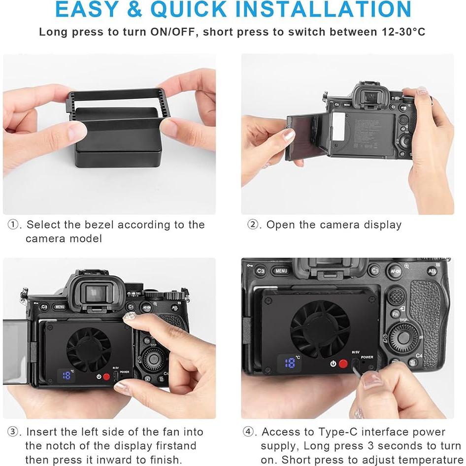 Ventilador de Enfriamiento Mcoplus para Cámaras Sony Canon Fuji