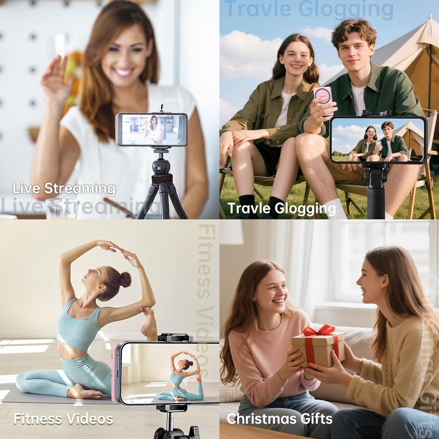 Pantalla Selfie LuliLi para iPhone y Android 4K, Rosa