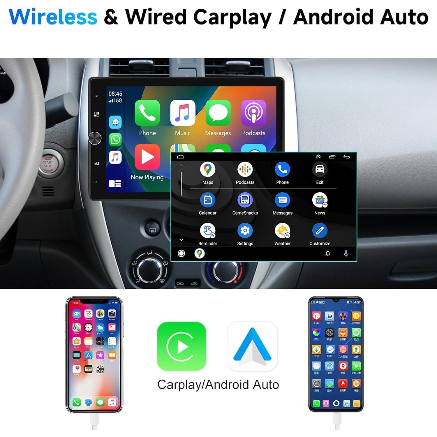Estéreo de Coche Podofo 10.4" CarPlay Inalámbrico y Android Auto