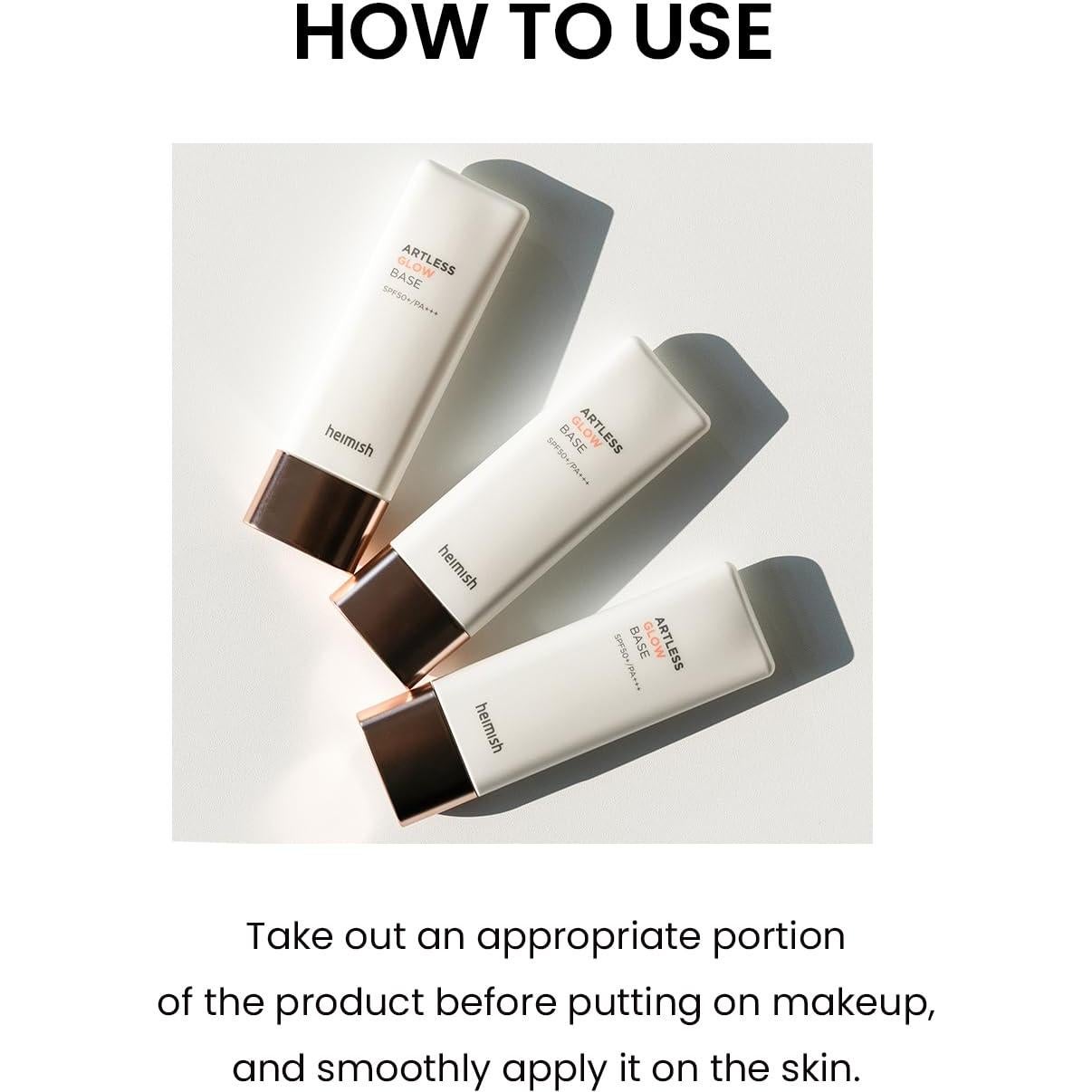 Base de Brillo Artless Heimish 40ml - Primer, Iluminador, SPF 50+