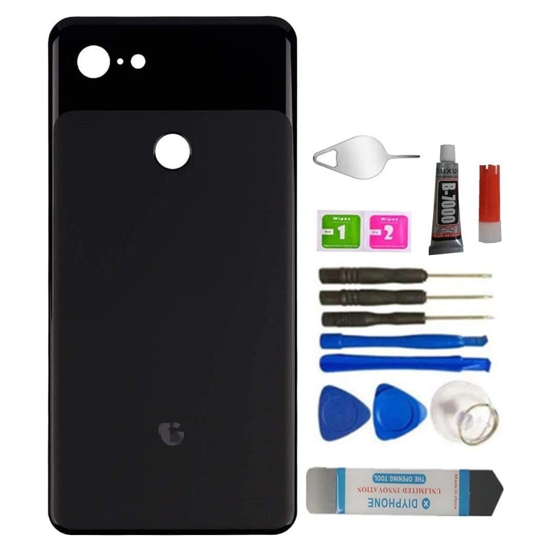 Panel de vidrio trasero para Google Pixel 3 XL Negro con herramientas