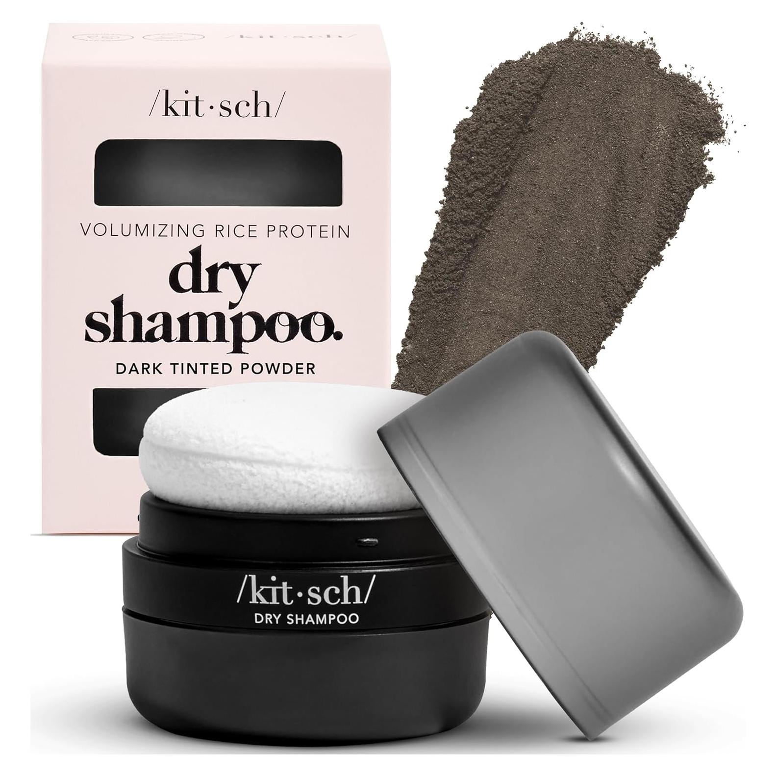 Polvo de Champú Seco Kitsch 8g para Cabello Oscuro - Sin Fragancia, Voluminizador, Orgánico