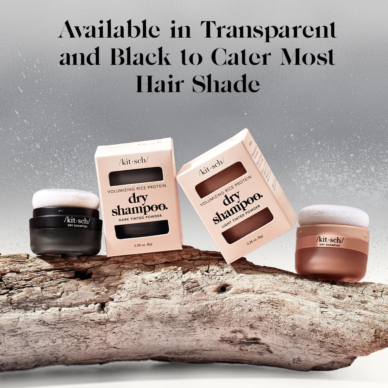Polvo de Champú Seco Kitsch 8g para Cabello Oscuro - Sin Fragancia, Voluminizador, Orgánico