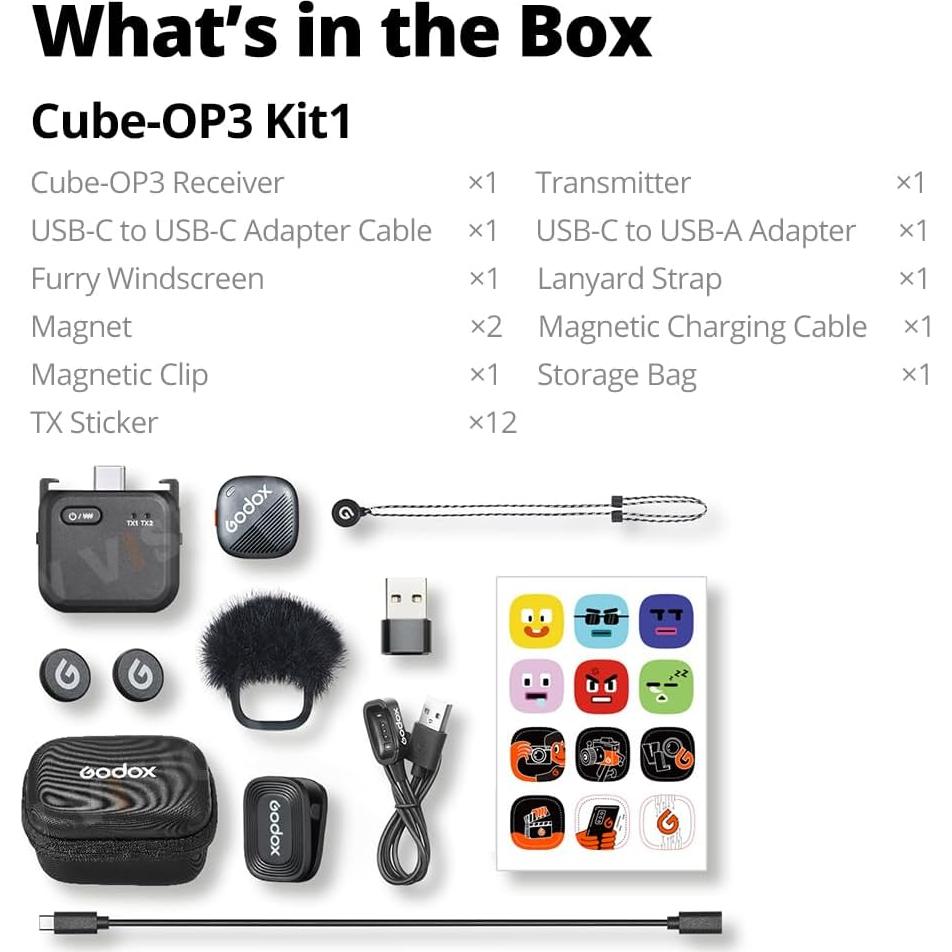 Micrófono Lavalier Inalámbrico Godox Cube-OP3 para DJI Pocket 3