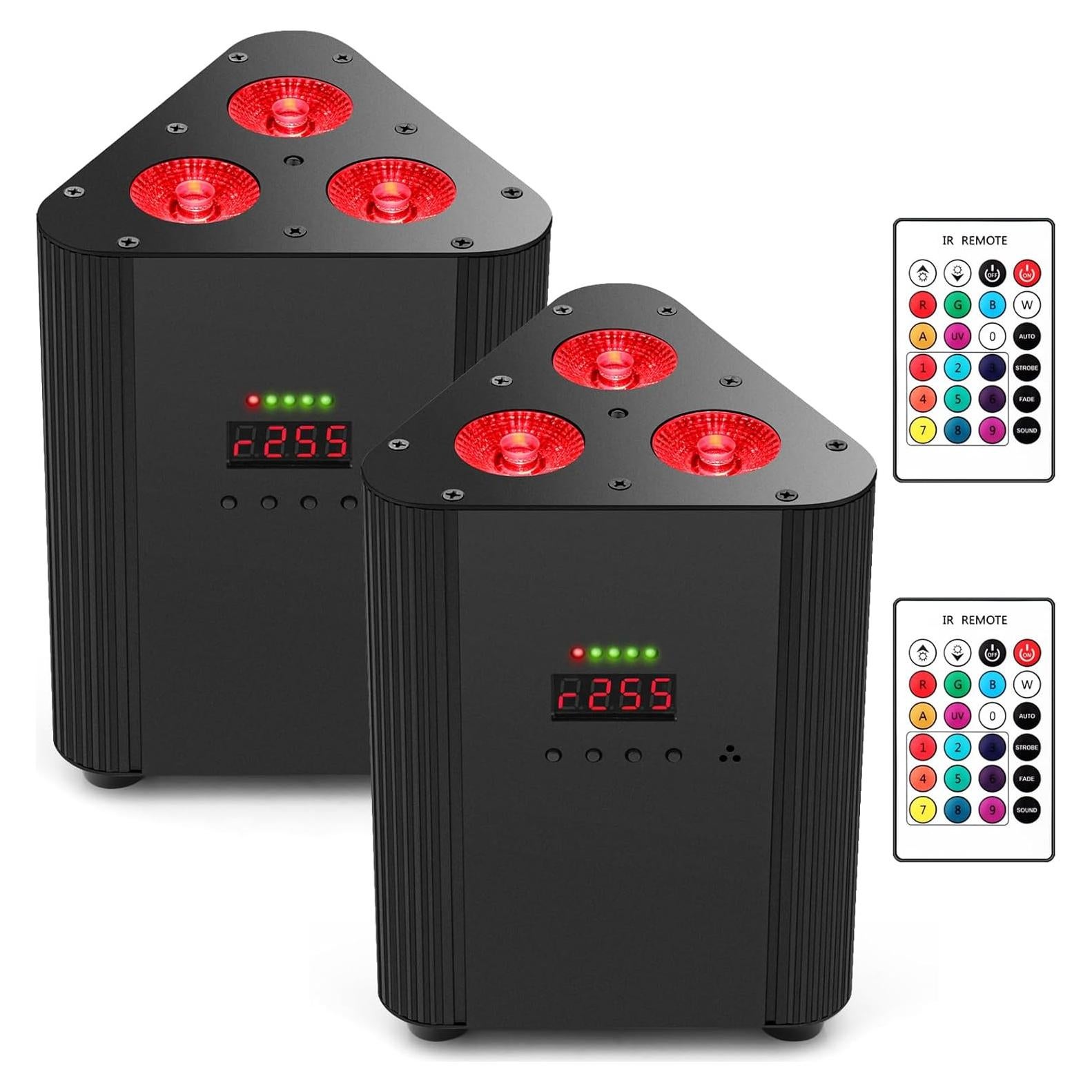 Luces Par Recargables OPPSK 2 Unidades LED RGBW DMX