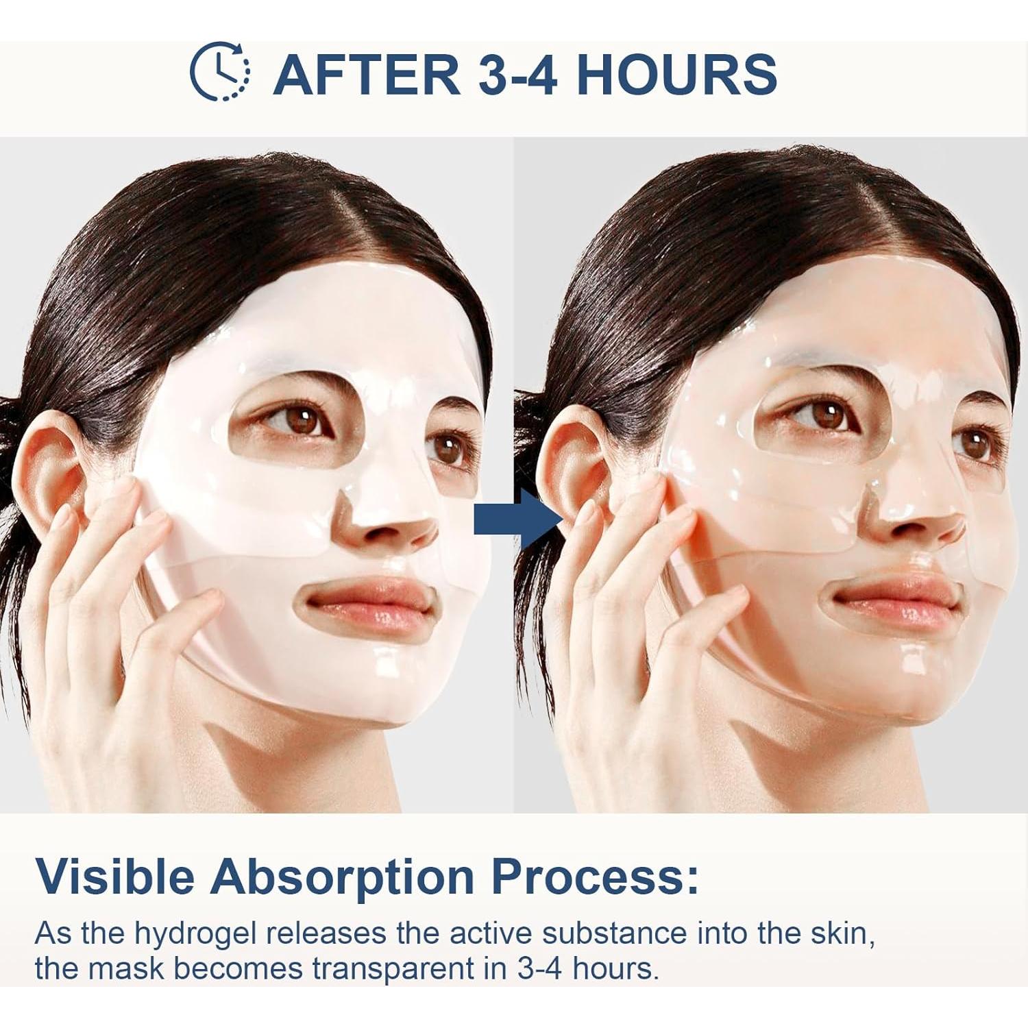 Mascarilla Facial de Colágeno AVJONE Hidratante 4 Piezas