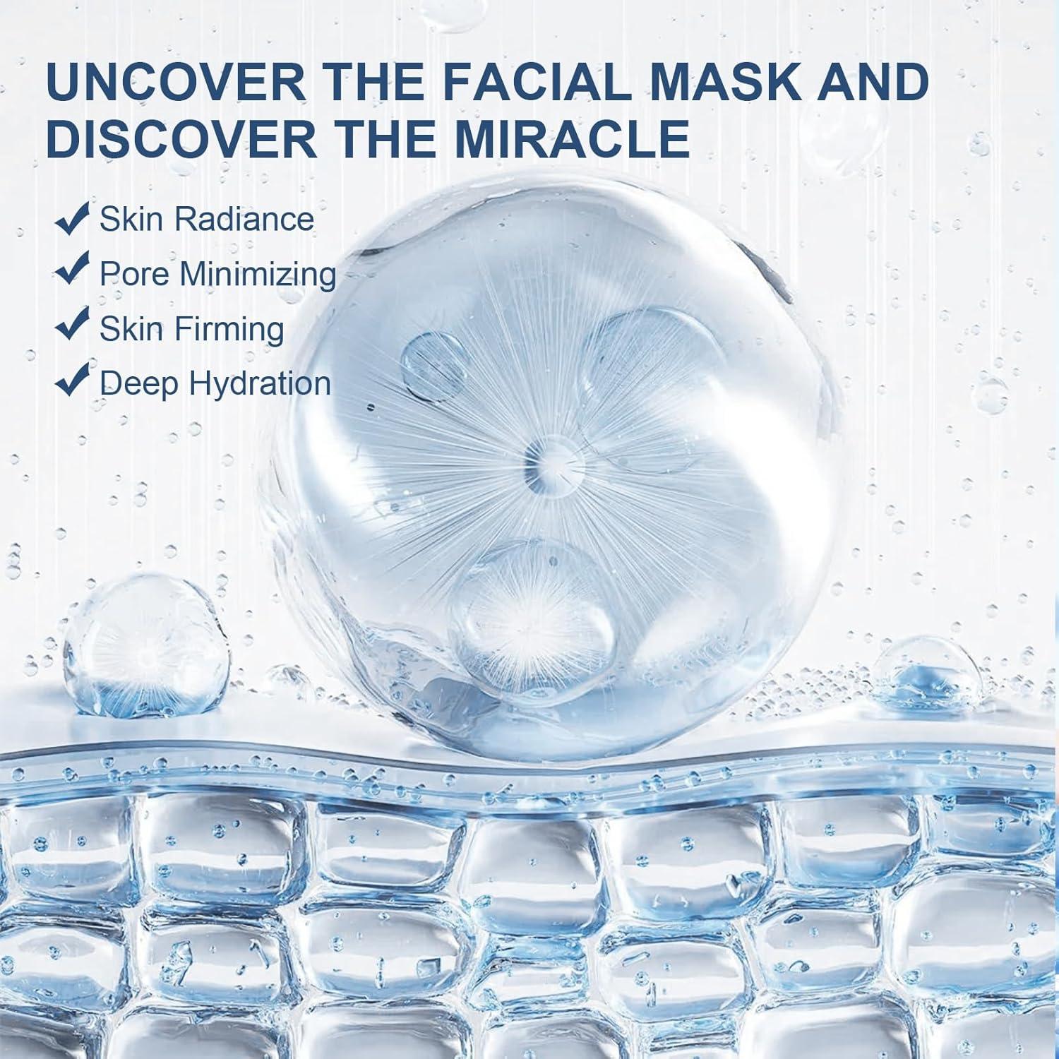 Mascarilla Facial de Colágeno AVJONE Hidratante 4 Piezas