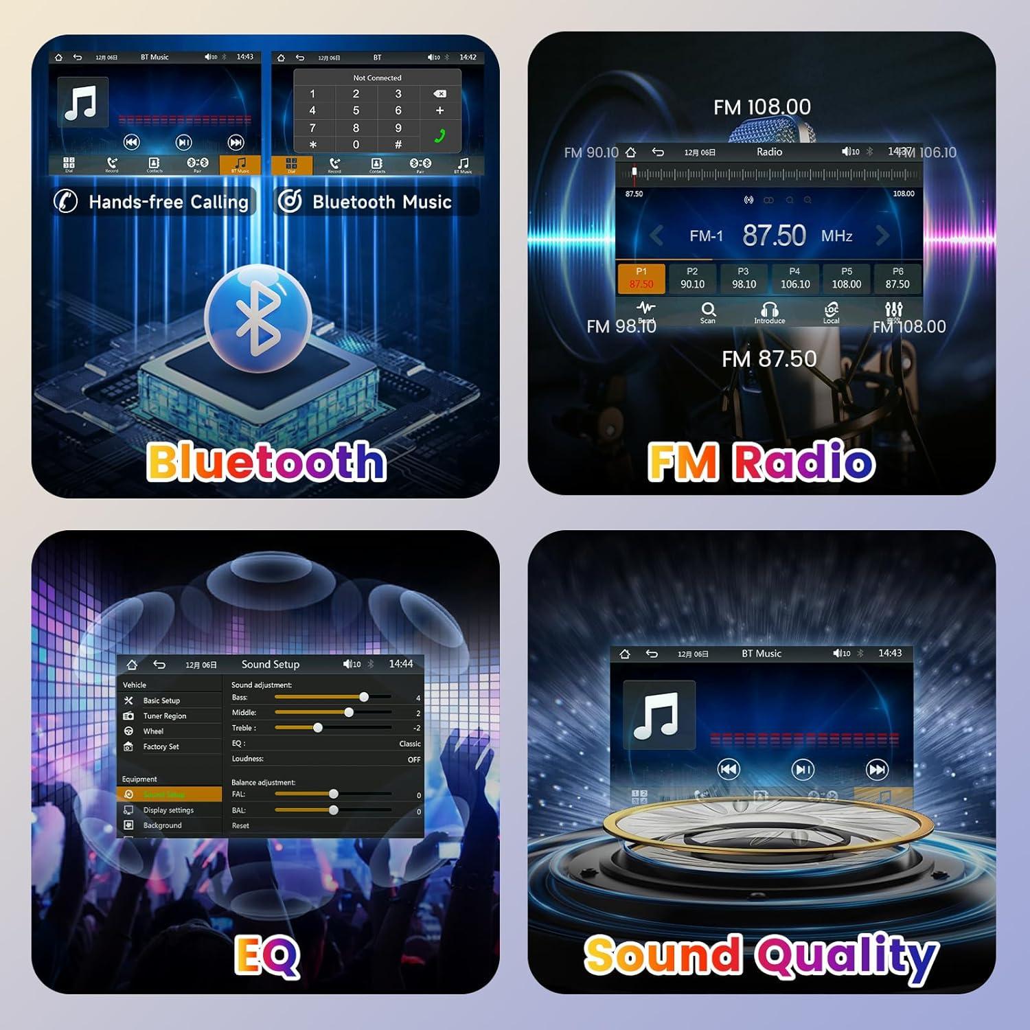 Estéreo de Coche Hodozzy 1 Din 7" CarPlay Bluetooth USB