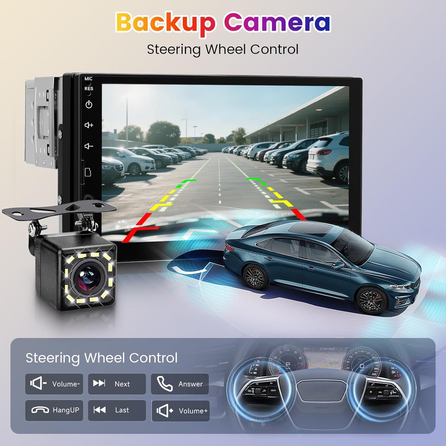 Estéreo de Coche Hodozzy 1 Din 7" CarPlay Bluetooth USB