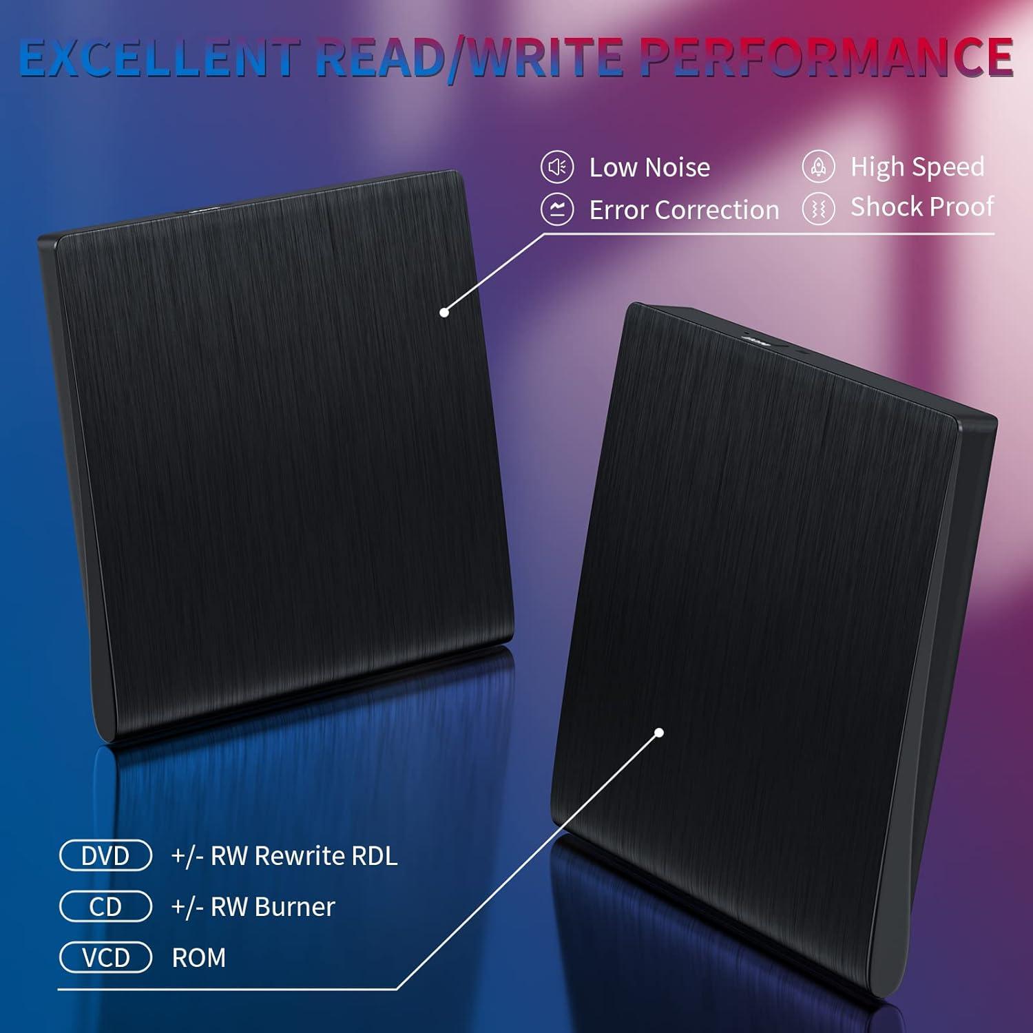 Unidad Externa de CD/DVD YUNINFANG Grabadora USB 3.0 357g