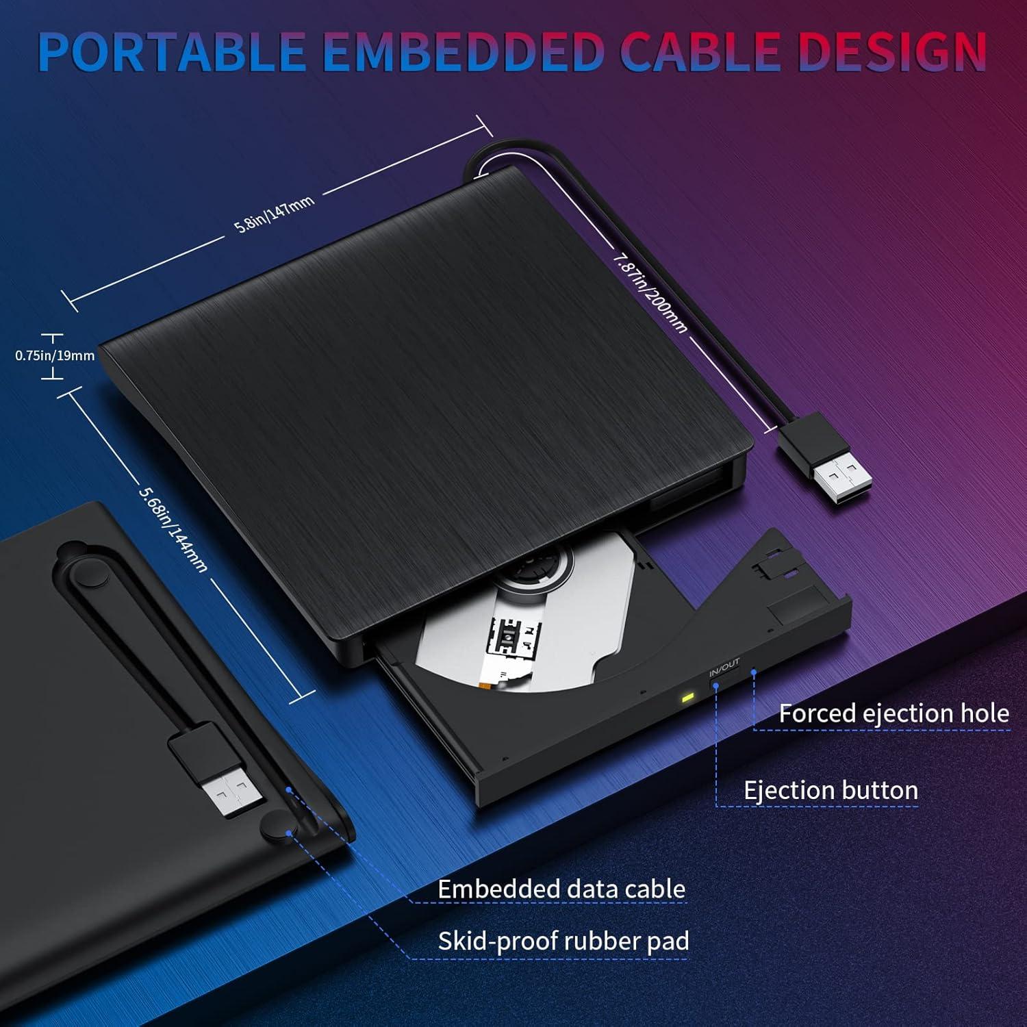 Unidad Externa de CD/DVD YUNINFANG Grabadora USB 3.0 357g