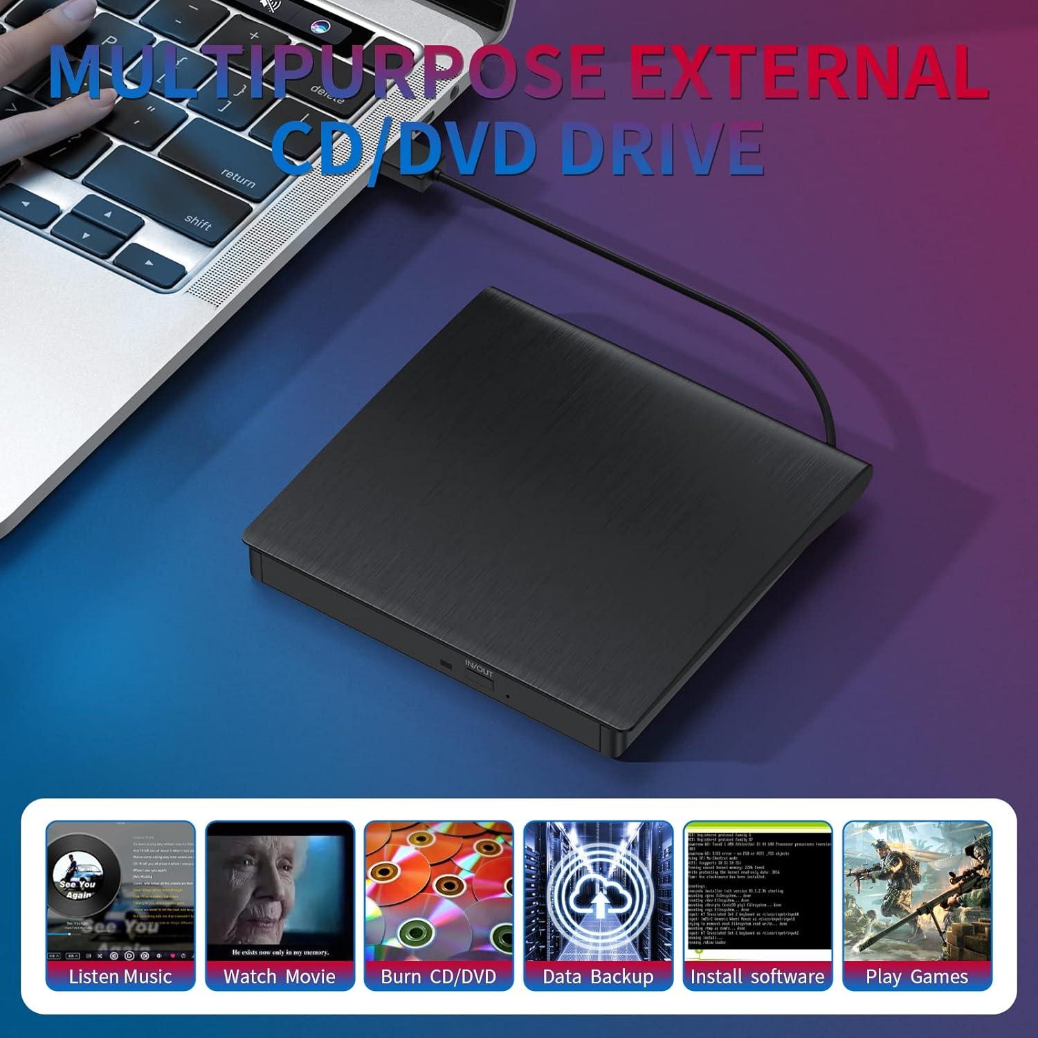 Unidad Externa de CD/DVD YUNINFANG Grabadora USB 3.0 357g