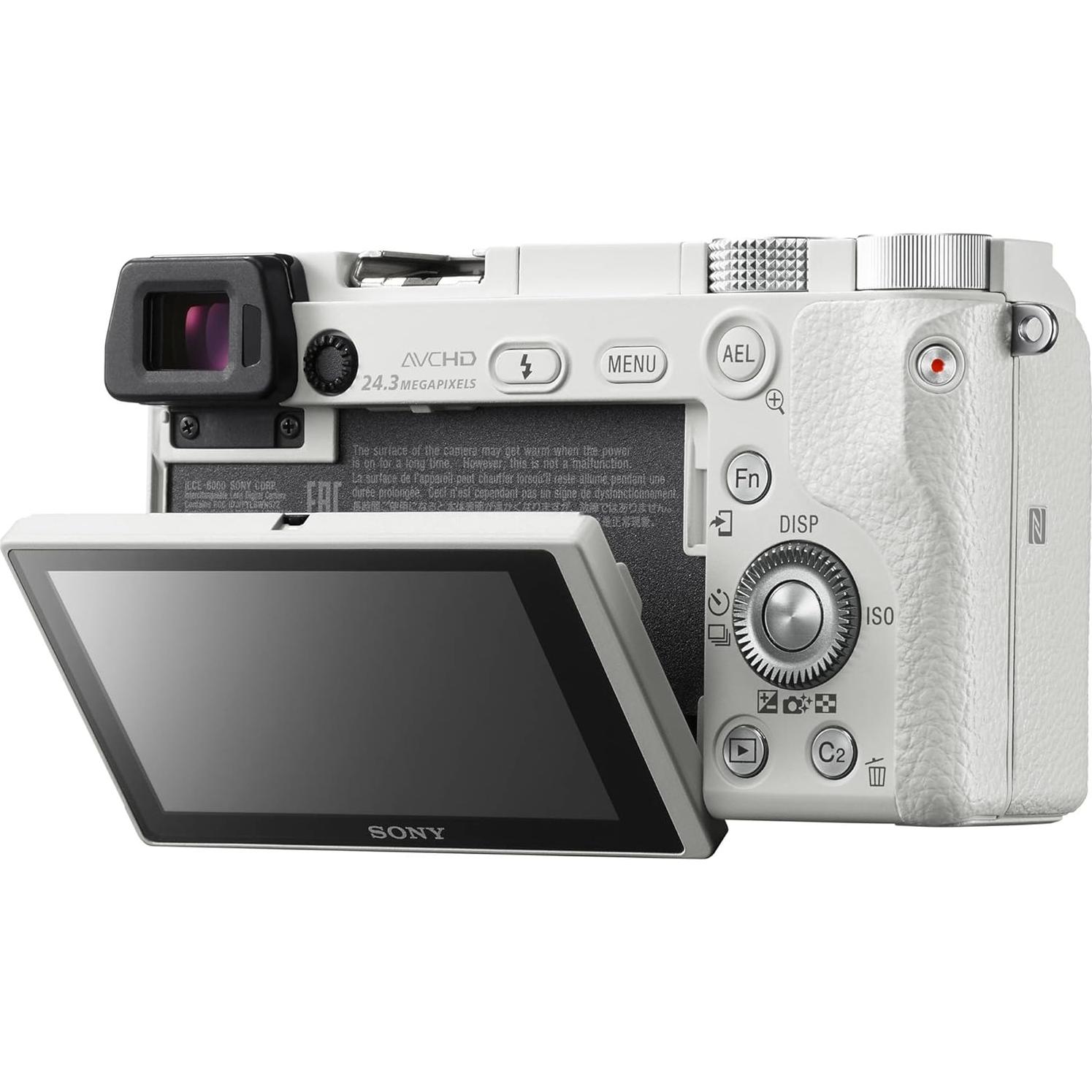 Cámara Digital Sin Espejo Sony Alpha a6000 24MP Lente 16-50mm Blanco