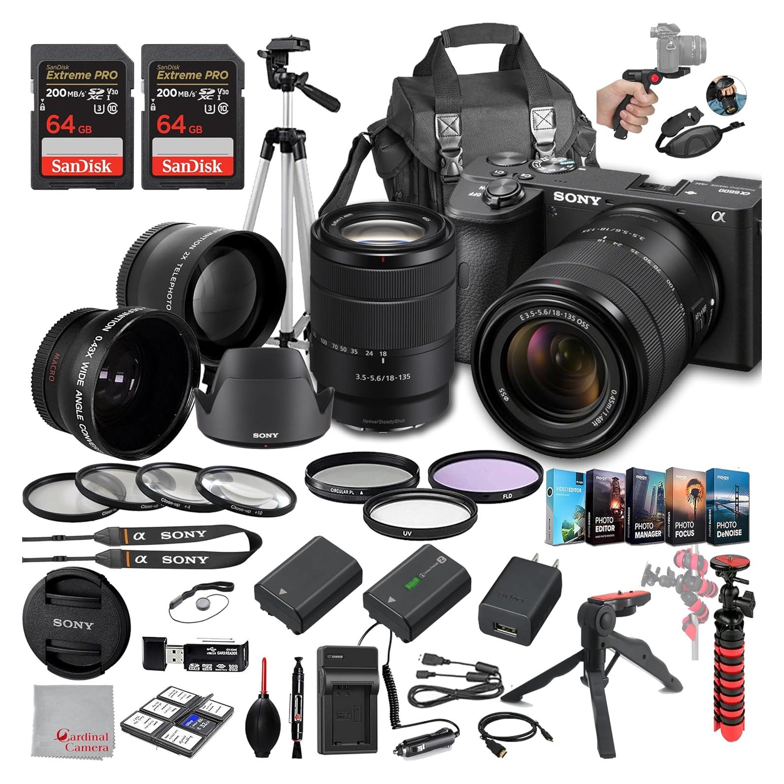 Cámara Sin Espejo Sony a6600 con Lente 18-135mm y Accesorios