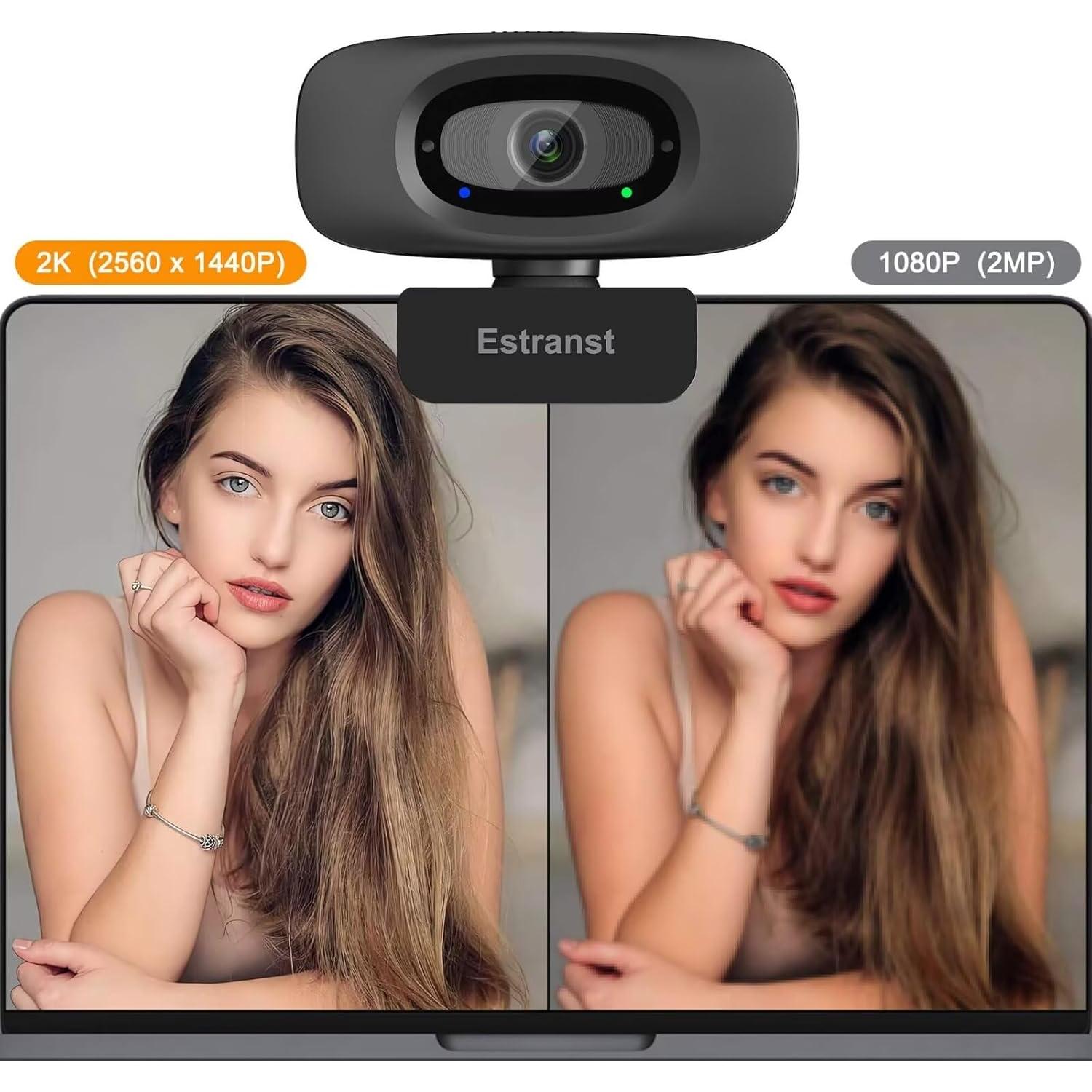 Cámara Web USB 1080P Estranst con Micrófono y Cubierta de Privacidad