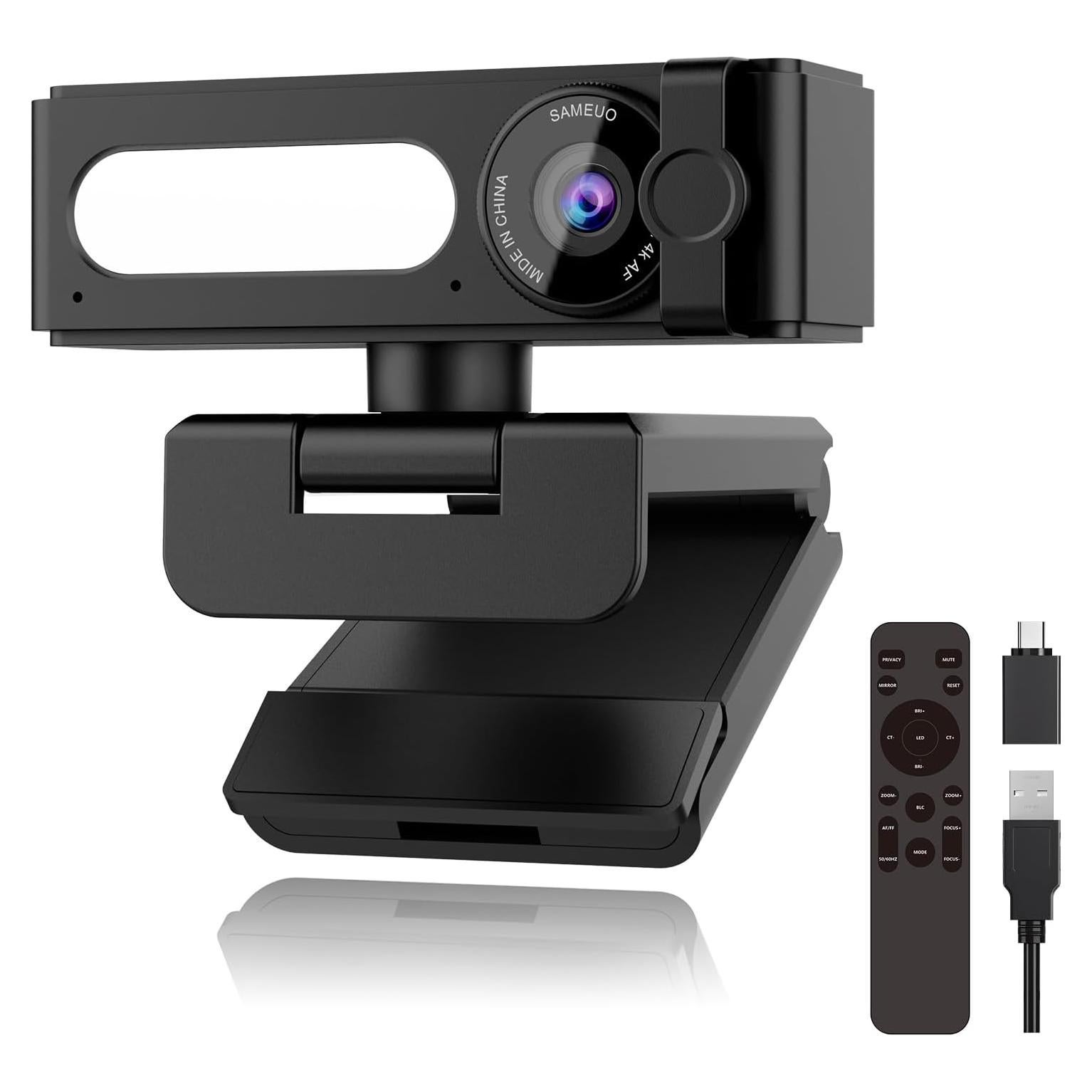 Cámara Web 4K Sameuo G53-4K con Micrófonos AI y Luz LED